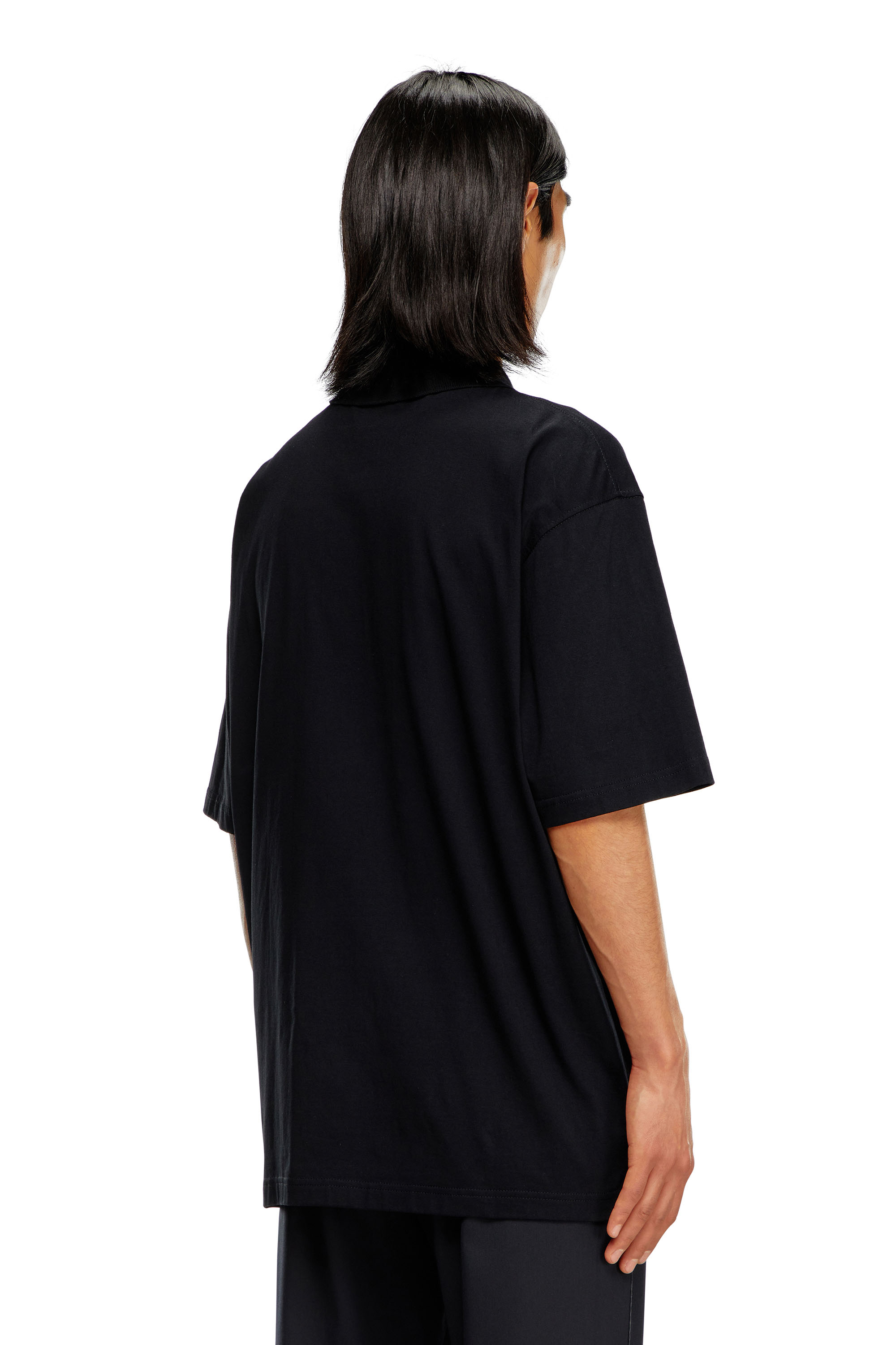 Diesel - T-VOR-OD, Man Polo shirt with half zip in Black - Image 2