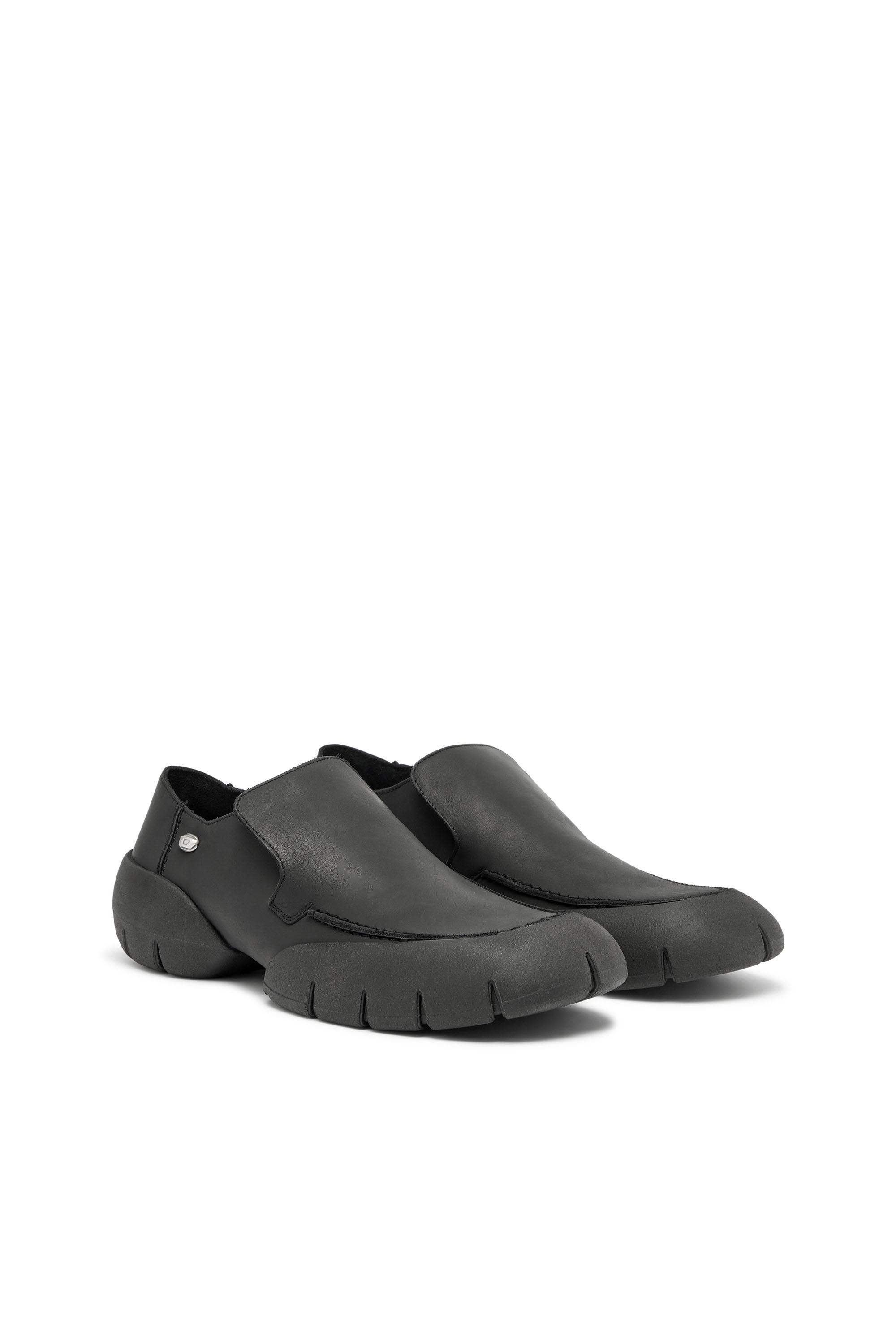 Diesel - D-MATHIEU SC, Man's D-Mathieu-Brushed leather loafer with rubber sole in Black - 2