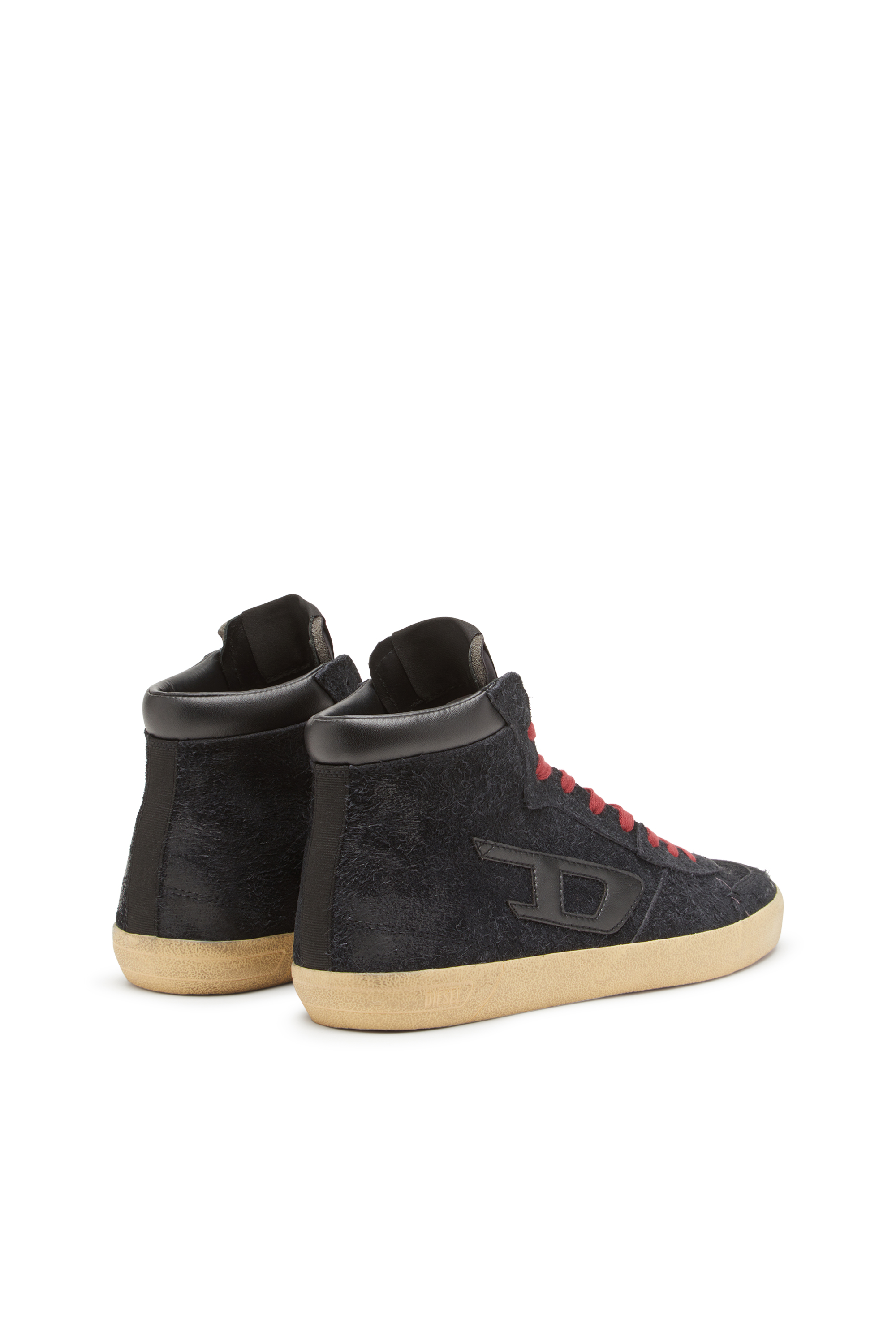 Diesel - S-LEROJI MID, Man's S-Leroji-High-top sneakers in hairy suede in Black - 3