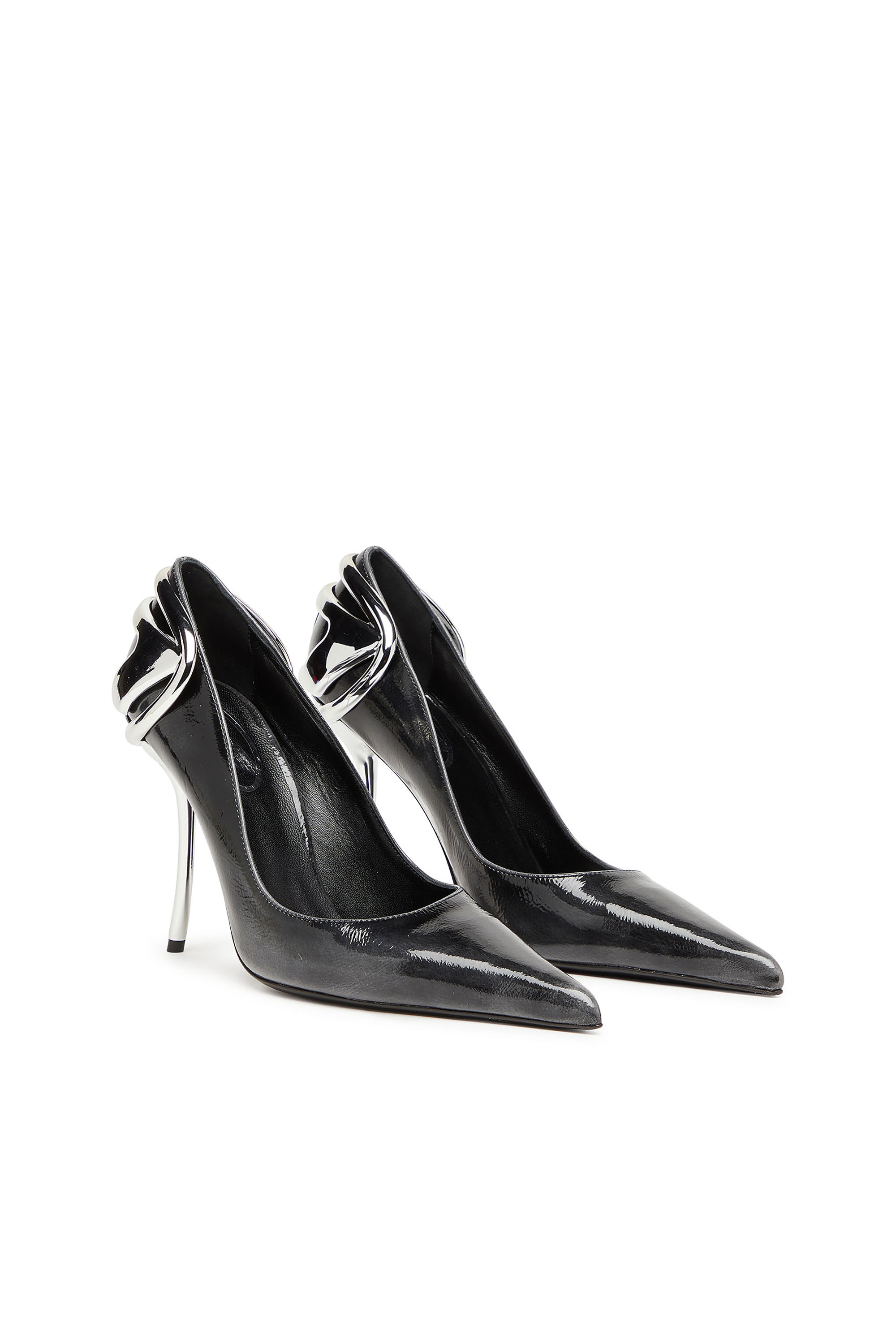 Diesel - D-TEN&HALF P, Woman's Pumps in patent pull-up leather in Black - 2
