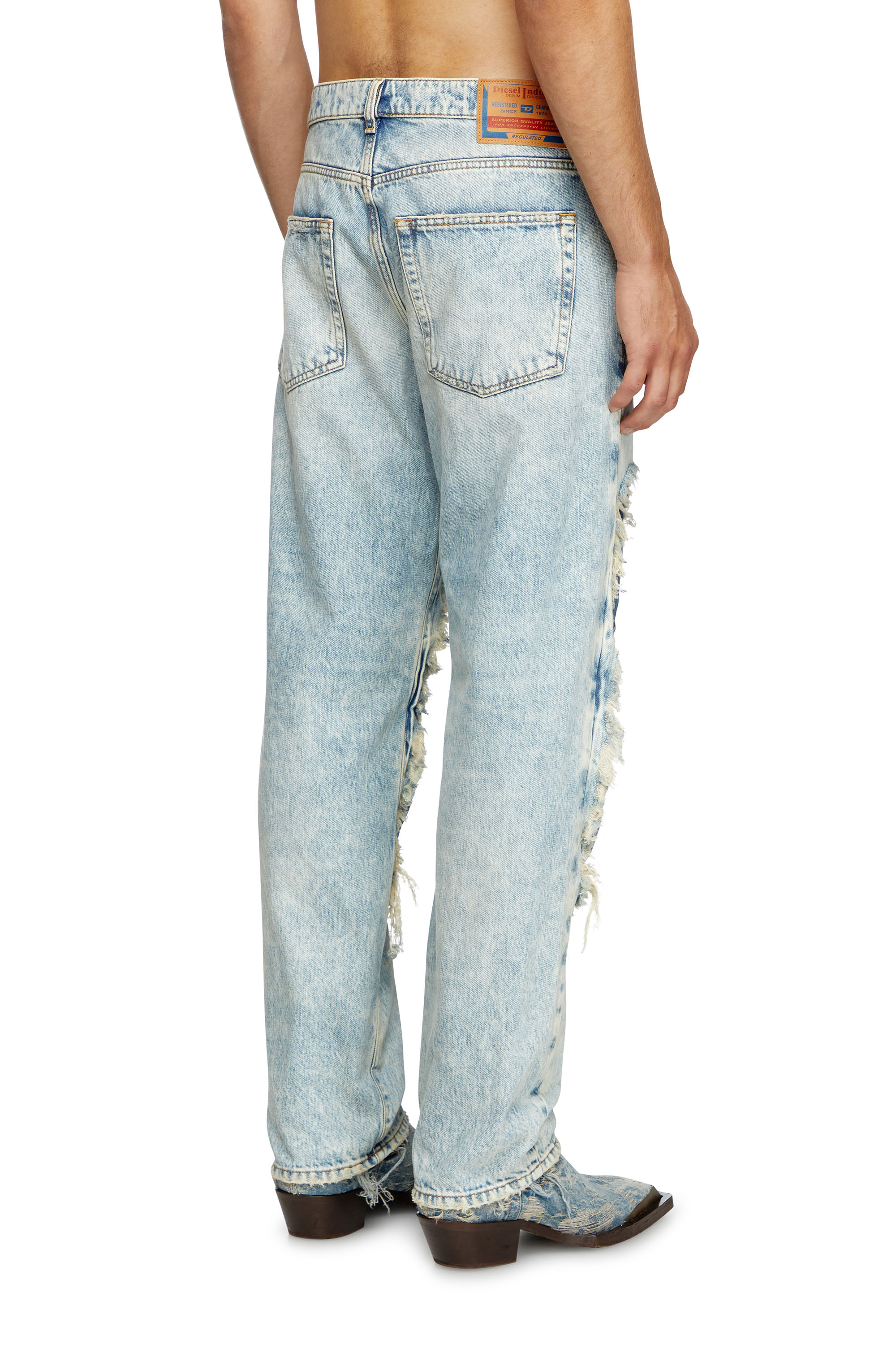 Diesel - Unisex Straight Jeans D-Fire 0AJEN, Light Blue - Image 3