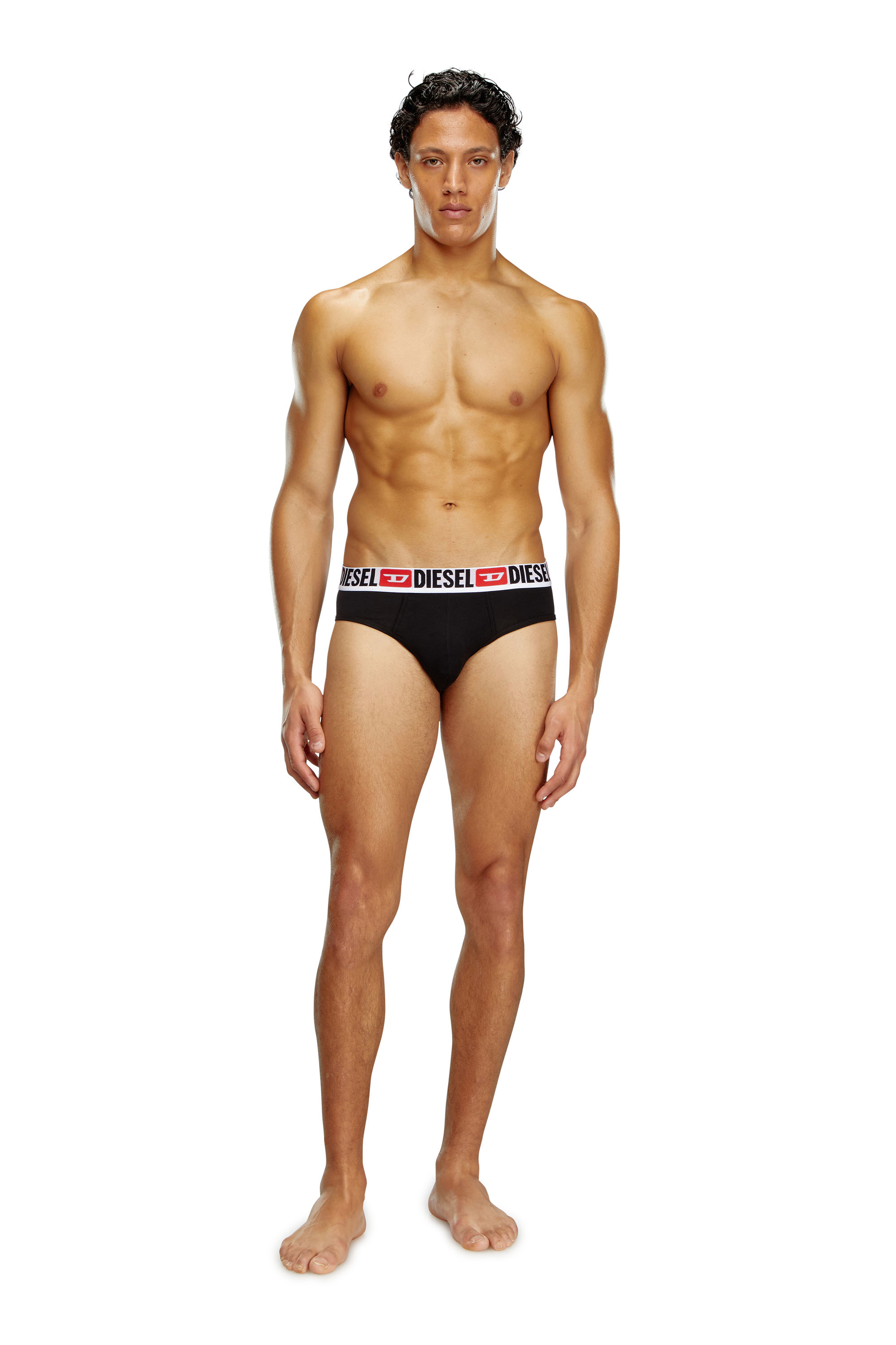 Diesel - UMBR-ANDRETHREEPACK, Man's Three-pack of solid-colour briefs in Black - 4