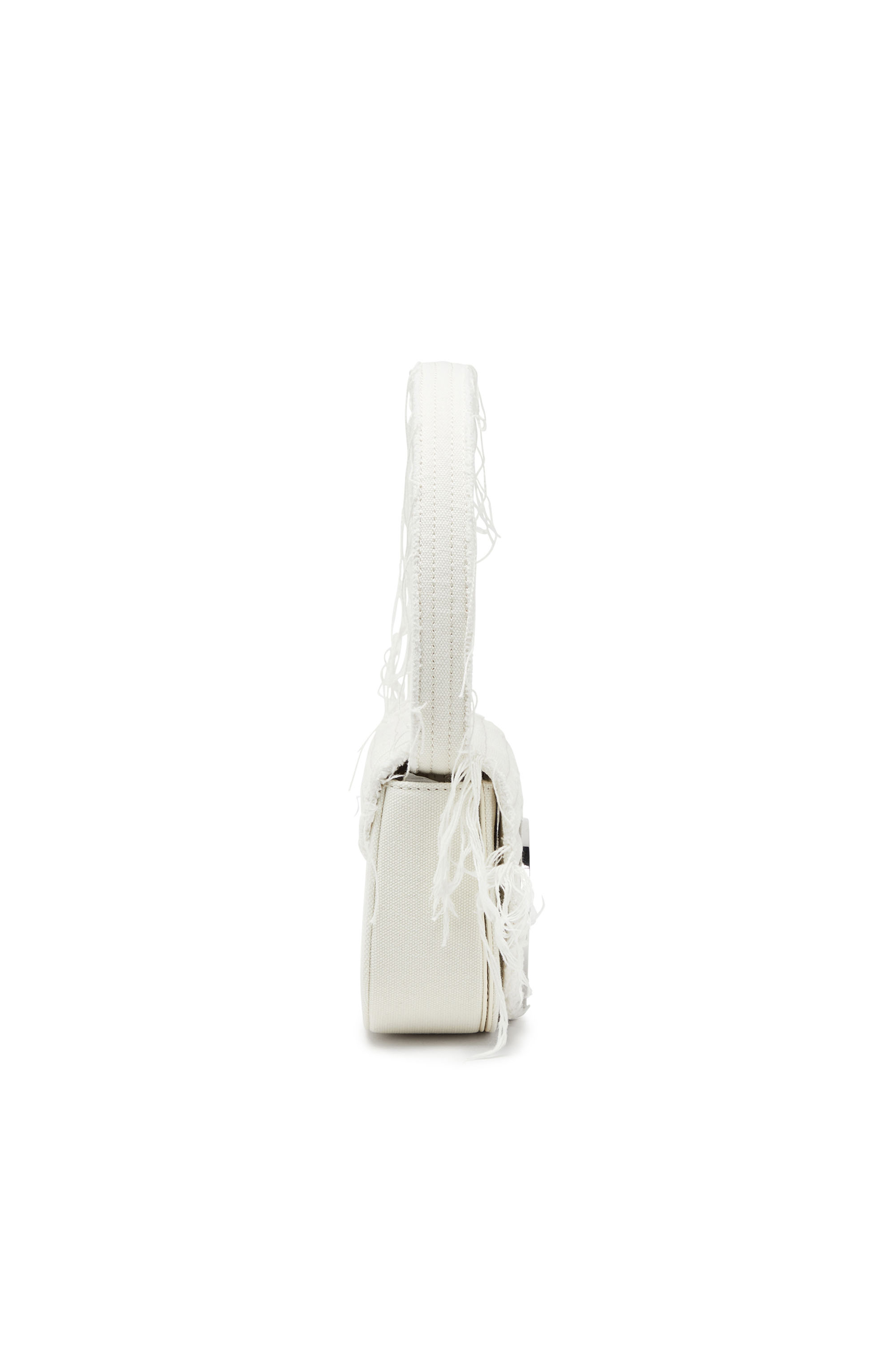 Diesel - 1DR, Woman 1DR-Iconic shoulder bag in canvas and leather in White - Image 3