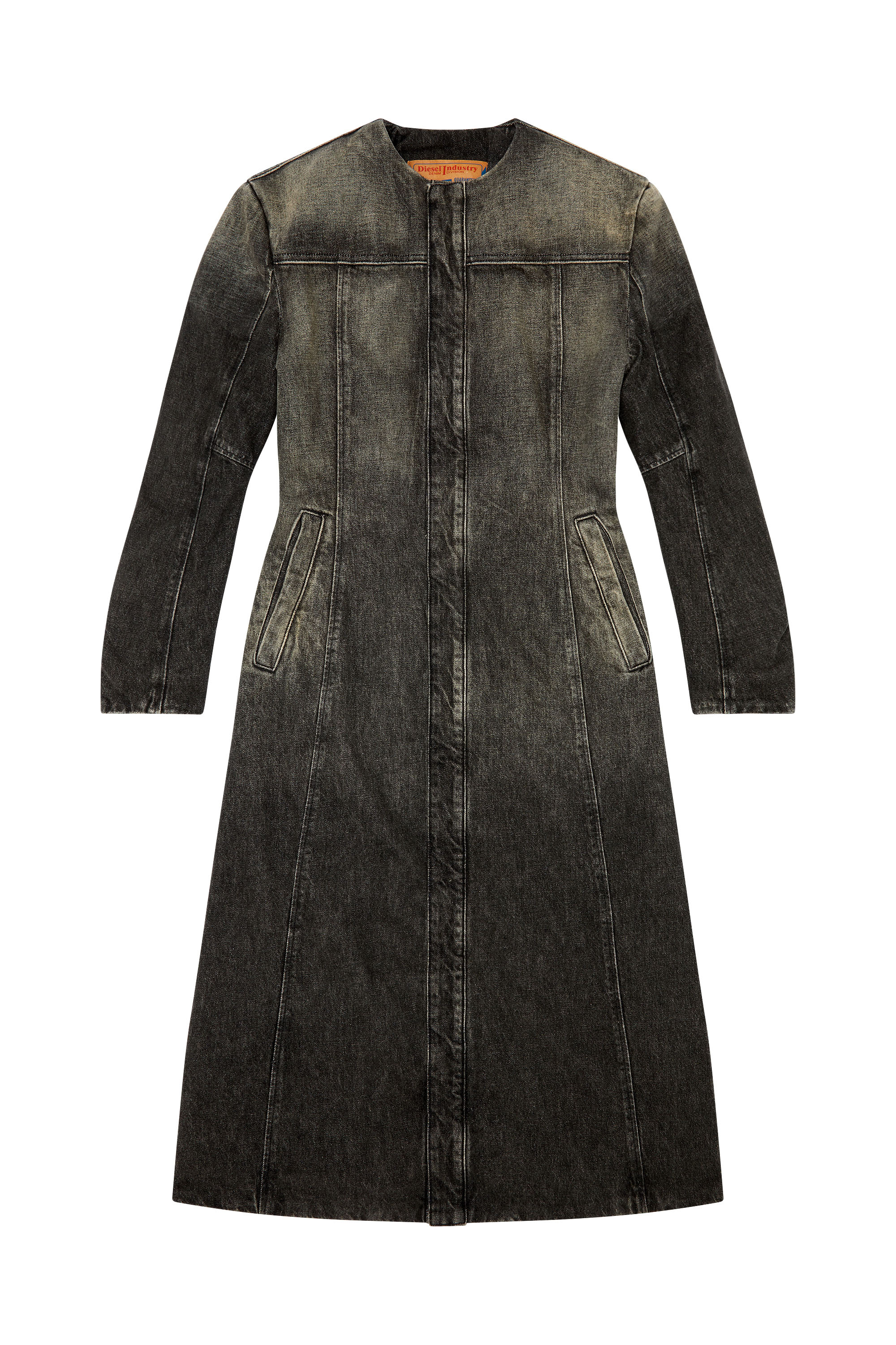 Diesel - DE-SY-S, Woman Denim coat in cotton and hemp in Black - Image 4