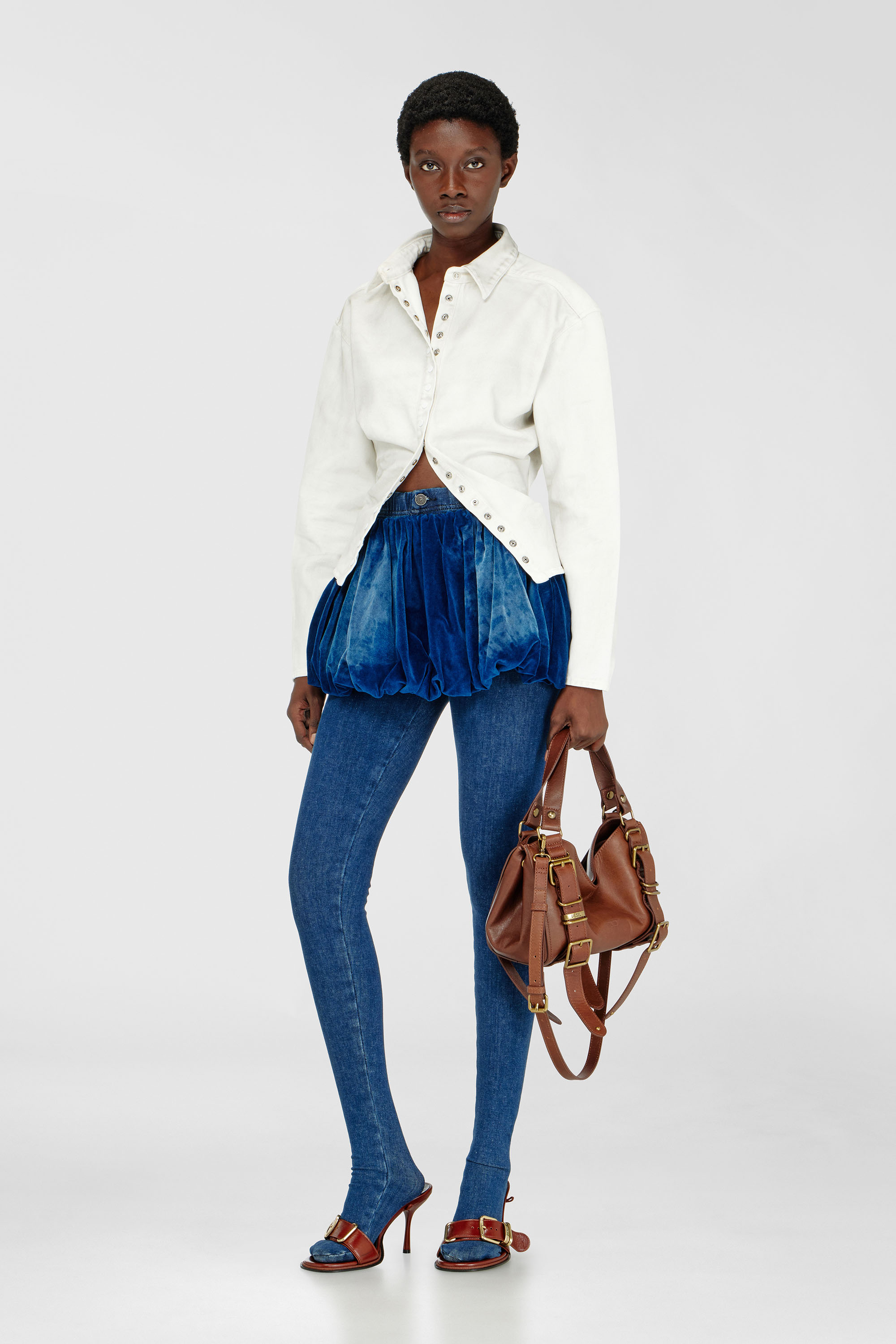 Diesel - DE-PLAZY-FSJ1, Woman's Fitted shirt in denim in White - 2