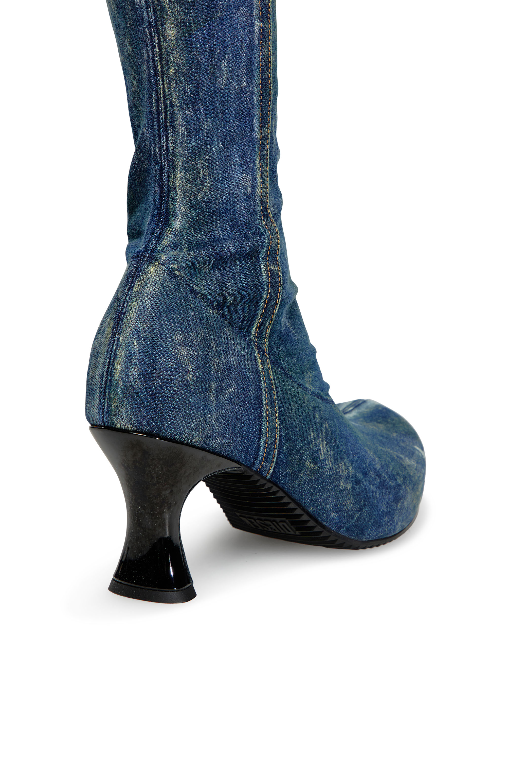 Diesel - D-WOODSTOCK TBT, Woman D-Woodstock-Over-the-knee boots in denim in Blue - Image 4