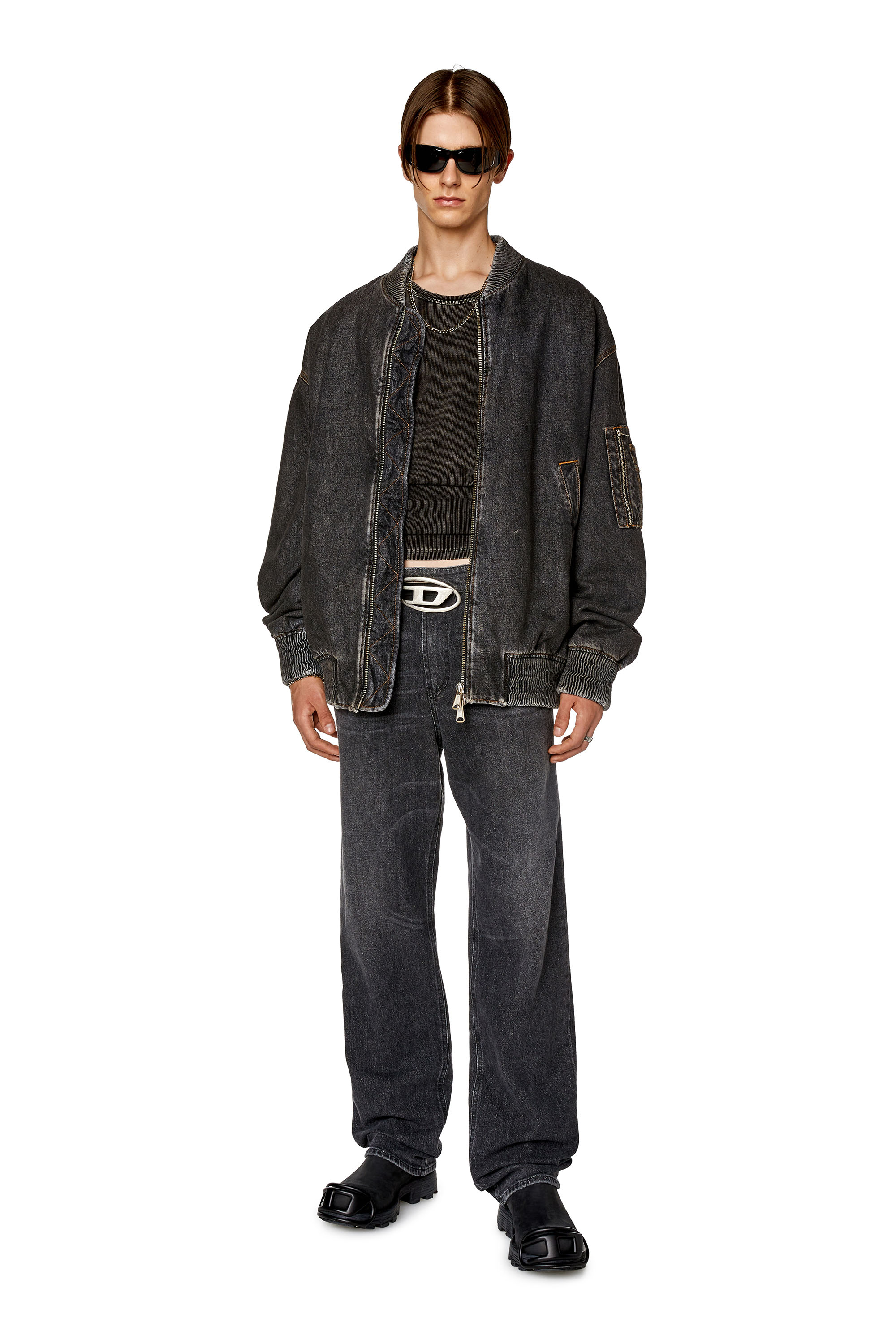 Diesel - Straight Jeans 1955 D-Rekiv 0CKAH, Black/Dark grey - Image 4
