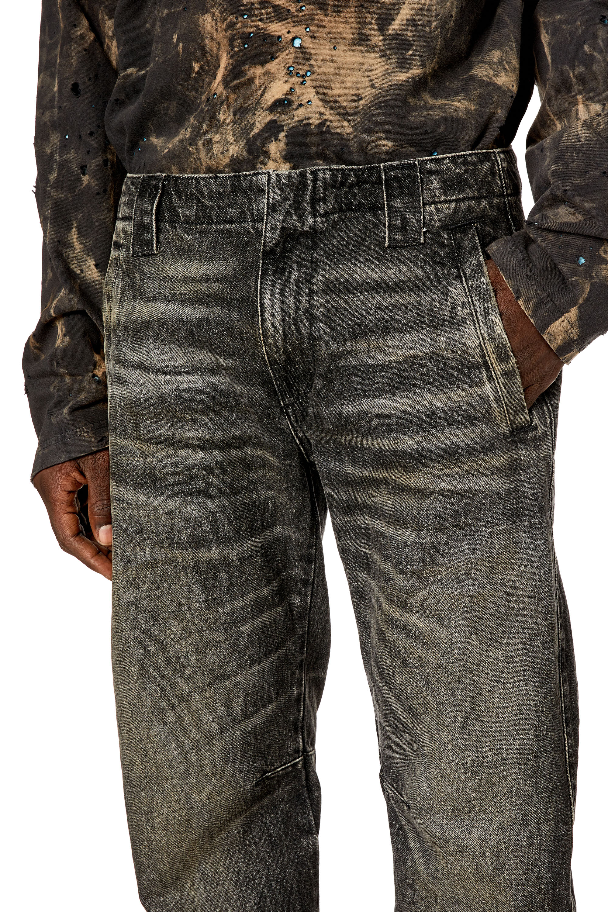 Diesel - Man Straight Jeans D-Gene 0GHAA, Black/Dark grey - Image 4