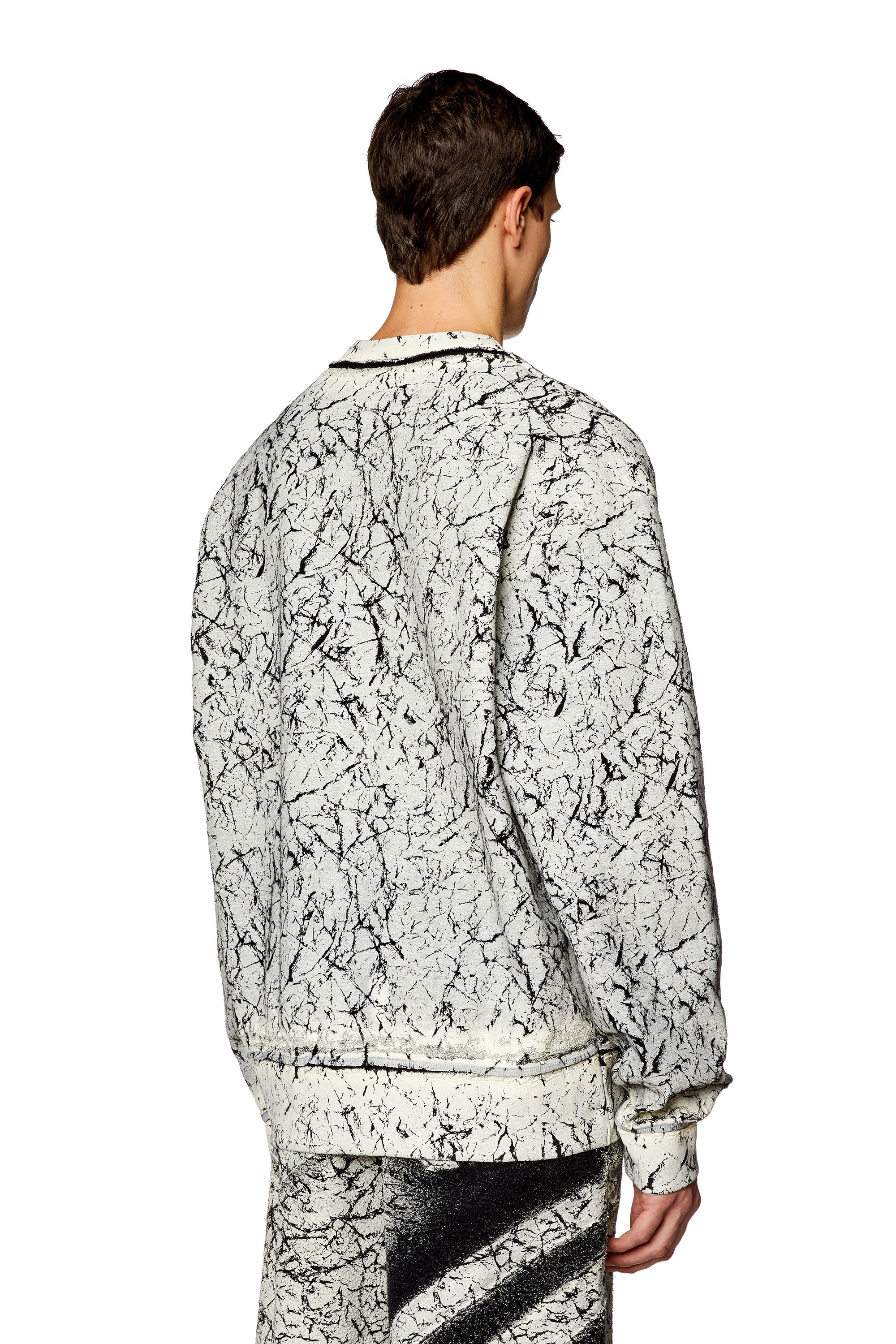 Diesel - S-MACOVAL, Man Sweatshirt with cracked coating in Multicolor - Image 4