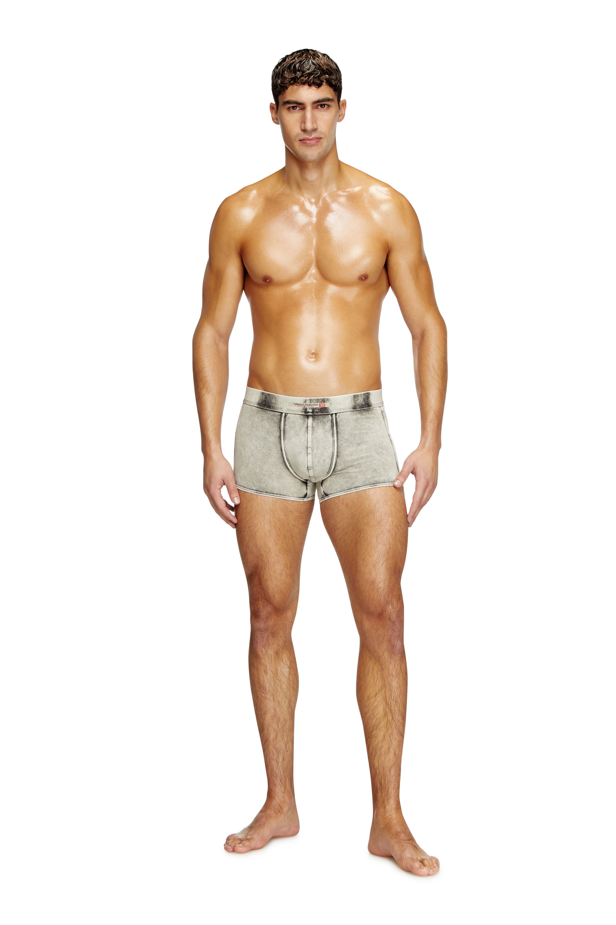 Diesel - DAMIEN-DNM, Man's Denim-effect boxer briefs in Light Grey - 1