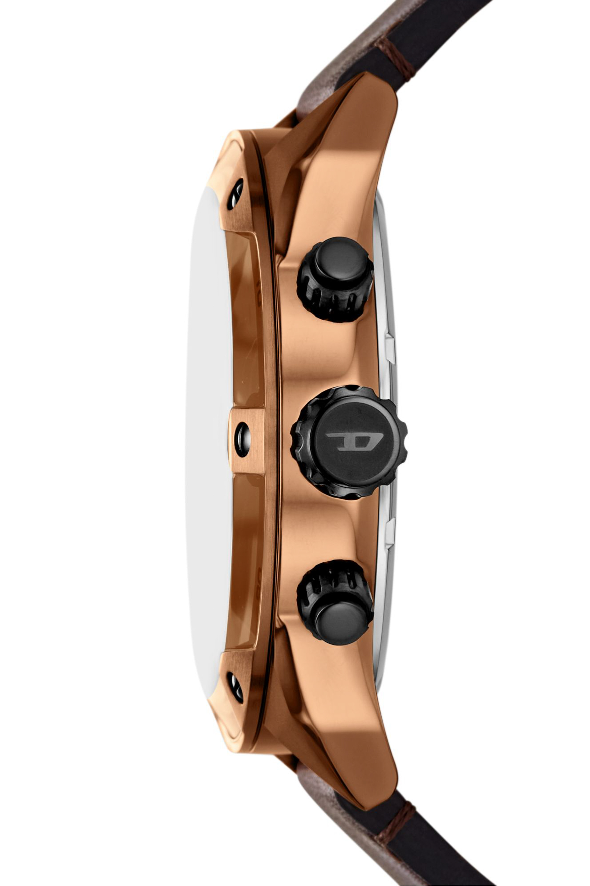 Diesel - DZ4698 WATCH, Man's Spiked brown leather watch in Brown - 3