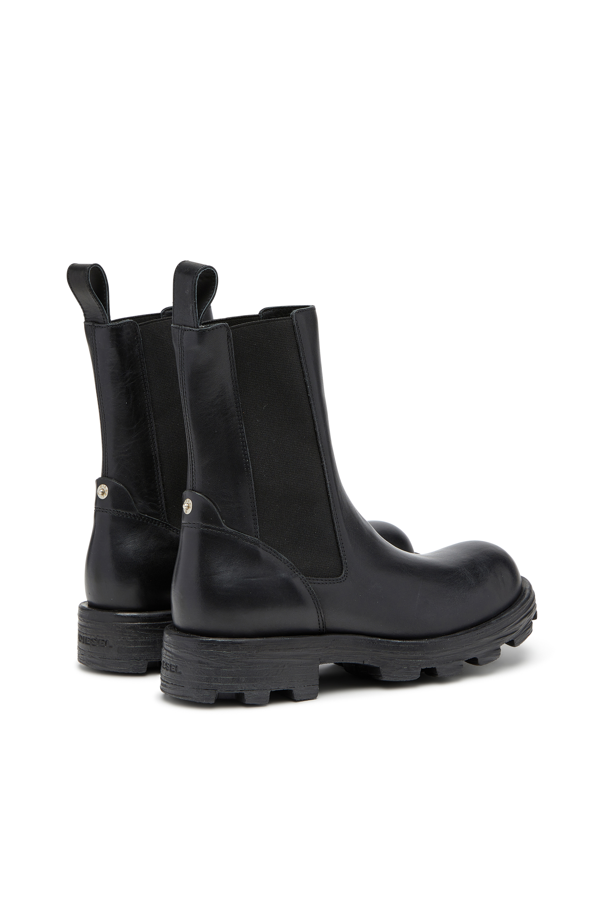 Diesel - D-HAMMER CH W, Woman D-Hammer-Leather boots with lug sole in Black - Image 3