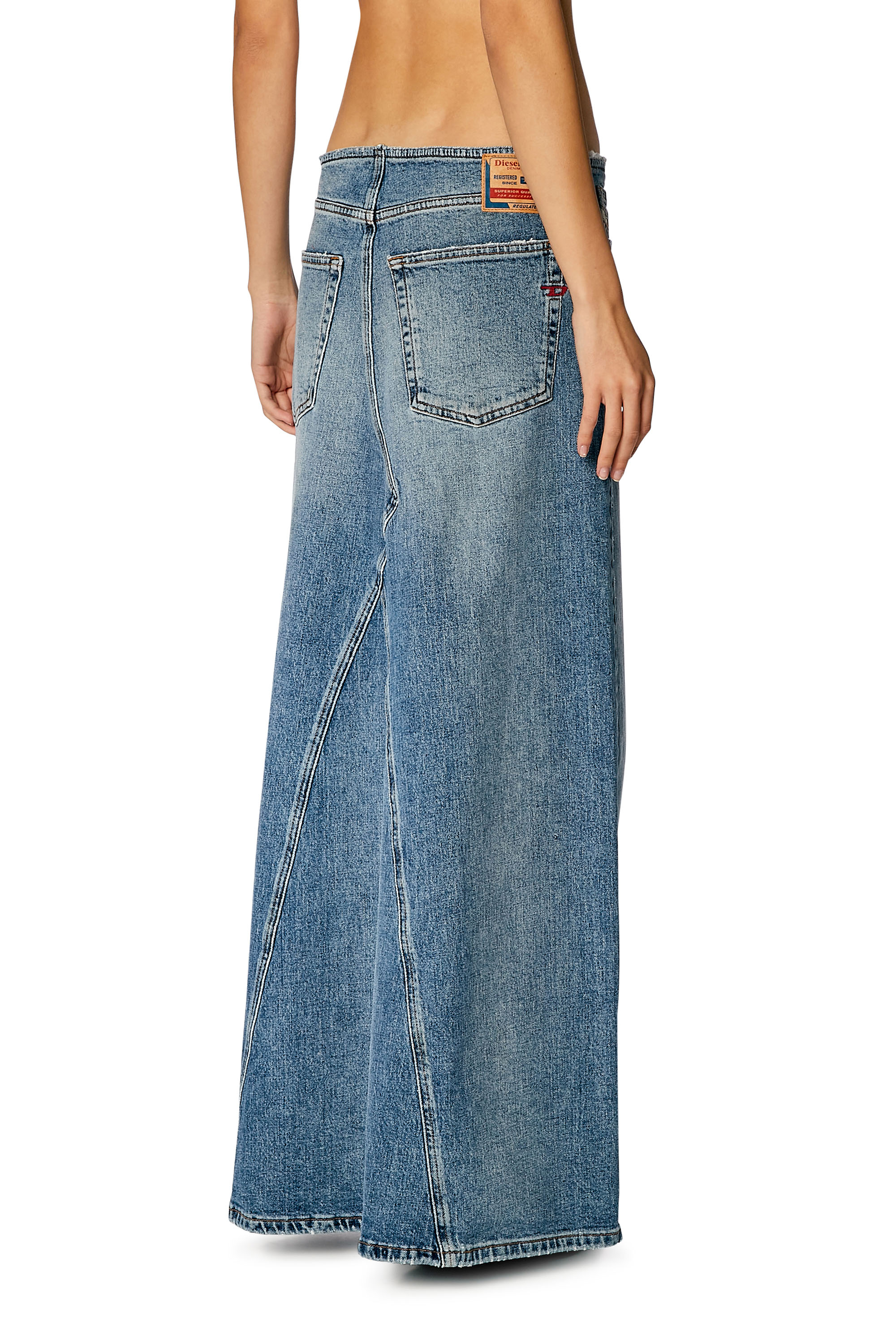Diesel - DE-PAGO-S, Woman Long skirt in comfort denim in Blue - Image 3
