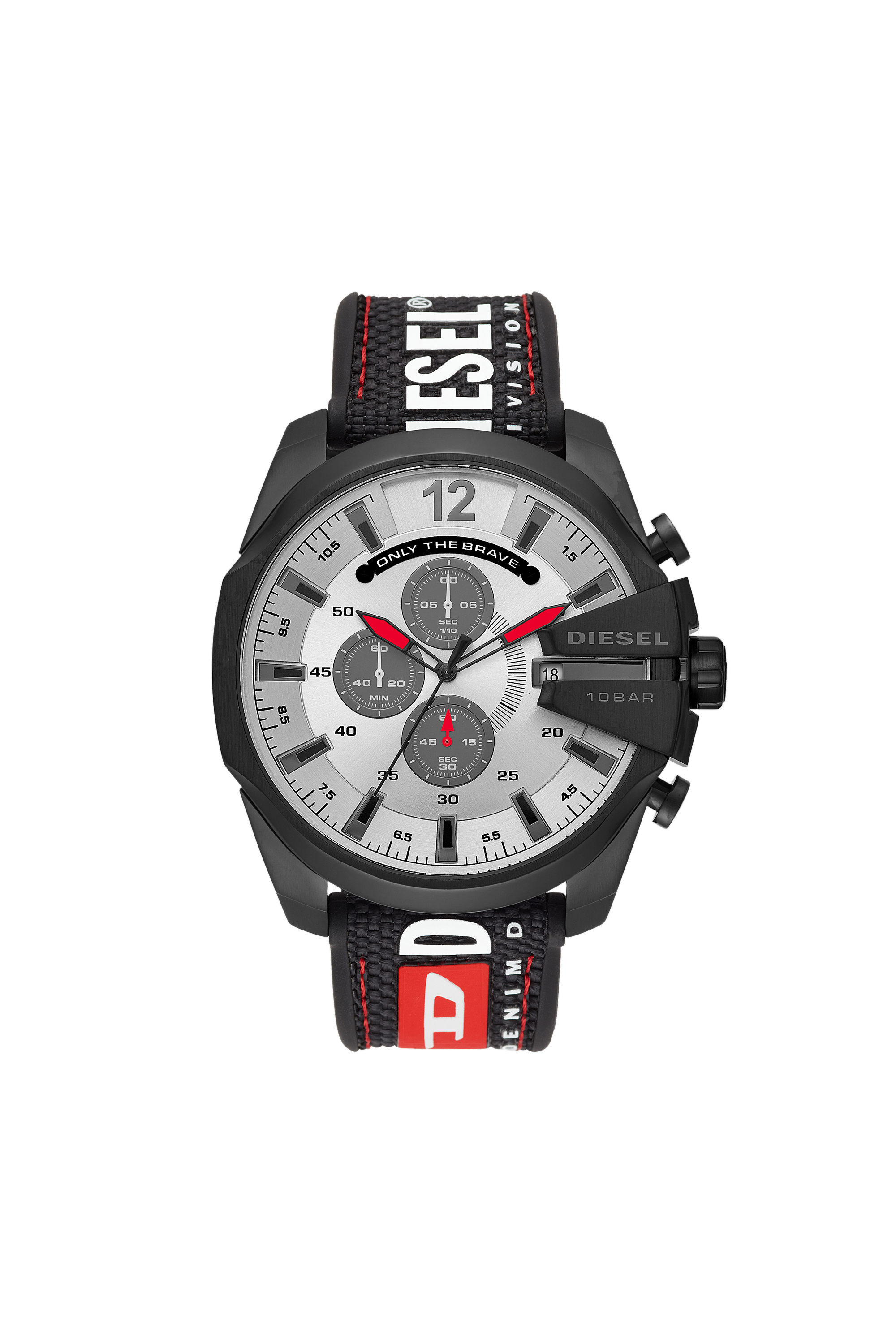 Diesel - DZ4512, Man Mega Chief chronograph black nylon watch in Black - Image 1