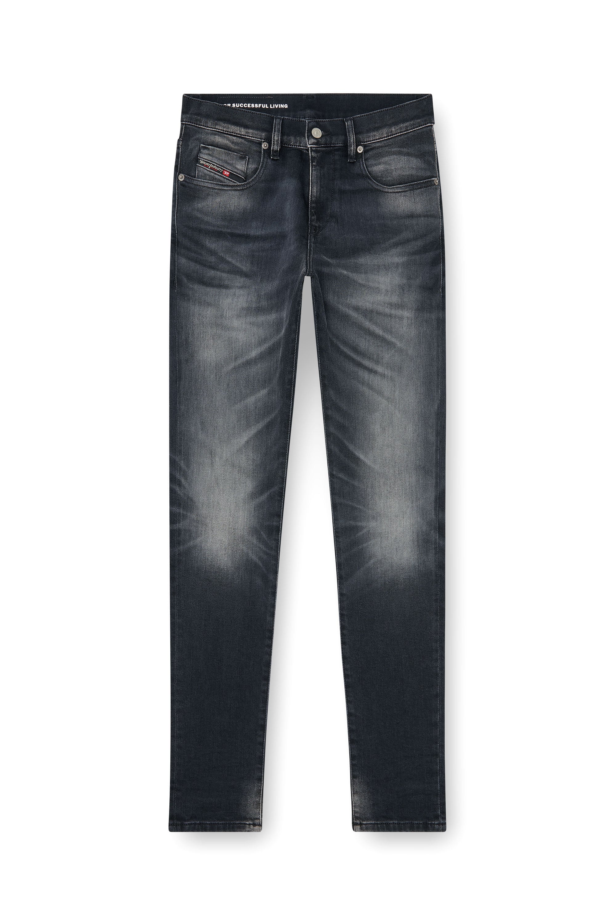 Diesel - Man's Slim Jeans 2019 D-Strukt 09P38, Black/Dark grey - 3