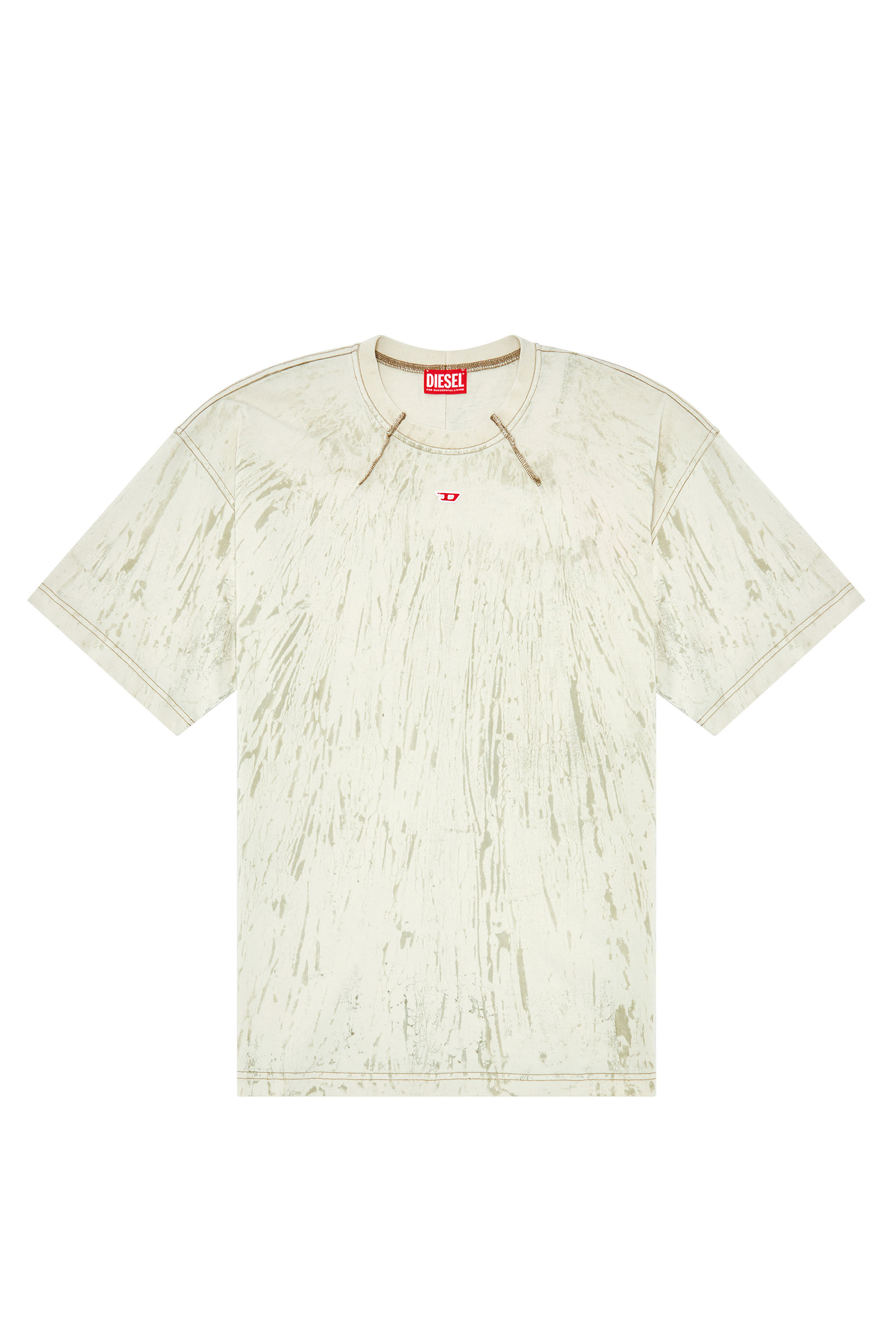 Diesel - T-COS, Man T-shirt in plaster effect jersey in White - Image 3