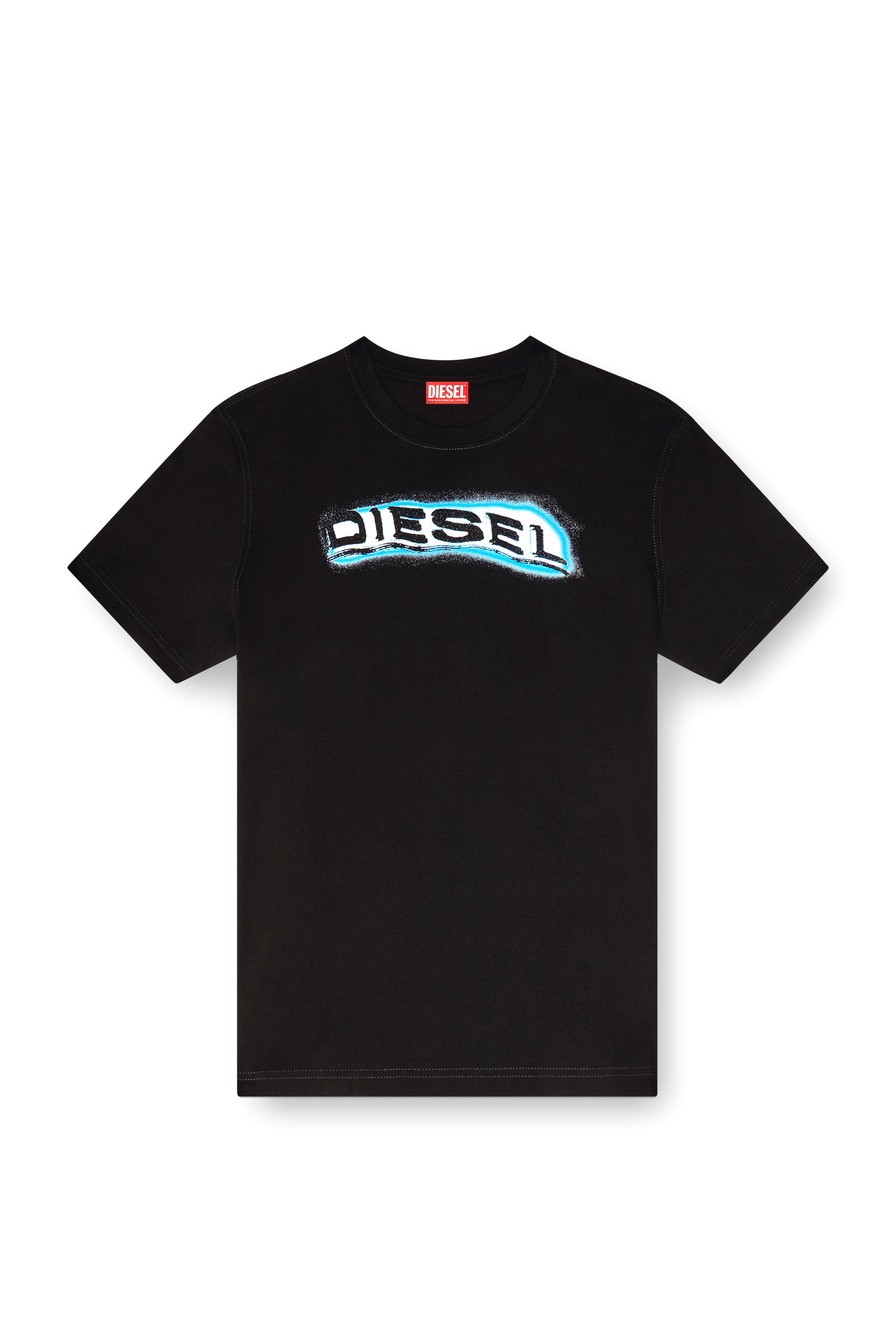 Diesel - T-ADJUST-R4, Man's T-shirt with puff-print logo in Black - 5