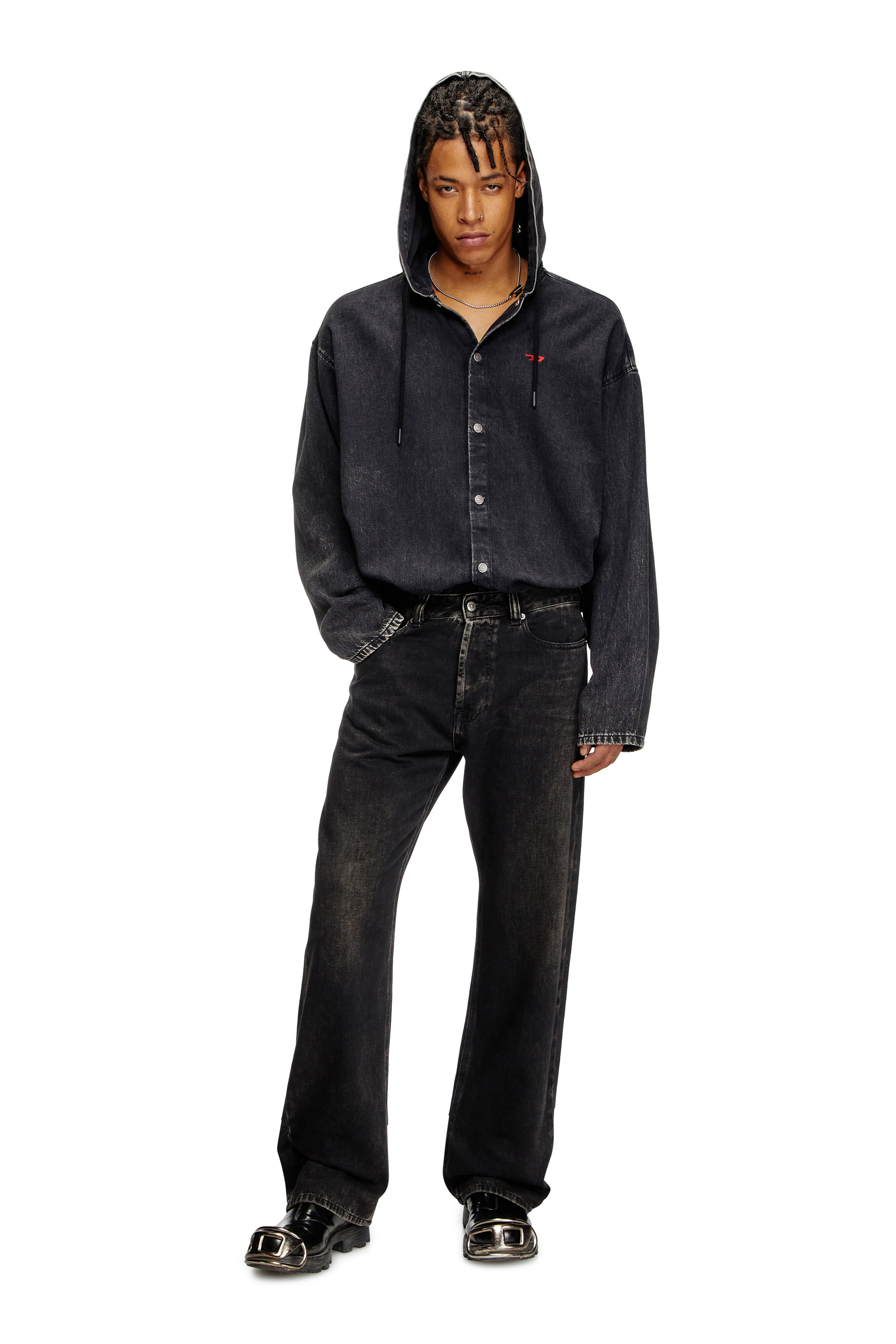 Diesel - Man's Relaxed Jeans 1980 D-Eeper 09J96, Black/Dark grey - 2