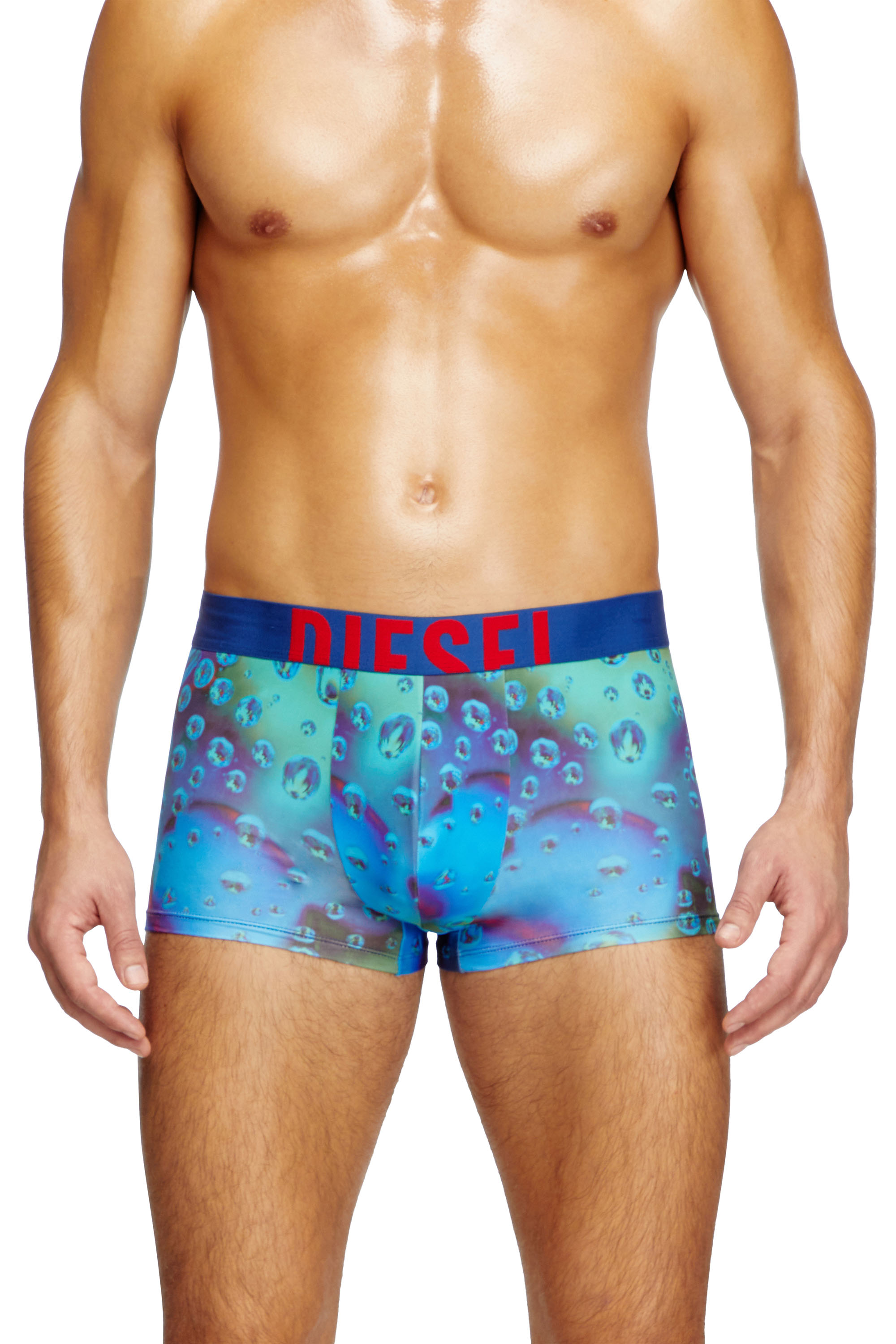 Diesel - DAMIEN-D-POP-40, Man's Boxer briefs with acid rain print in Blue - 2