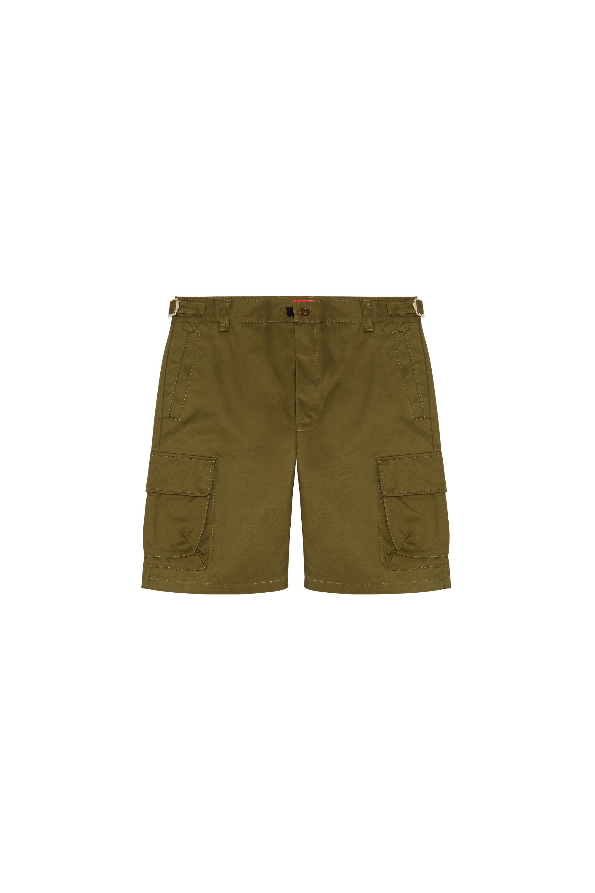 Diesel - P-ARGYM-SHORT, Man Twill cargo shorts in organic cotton in Green - Image 3