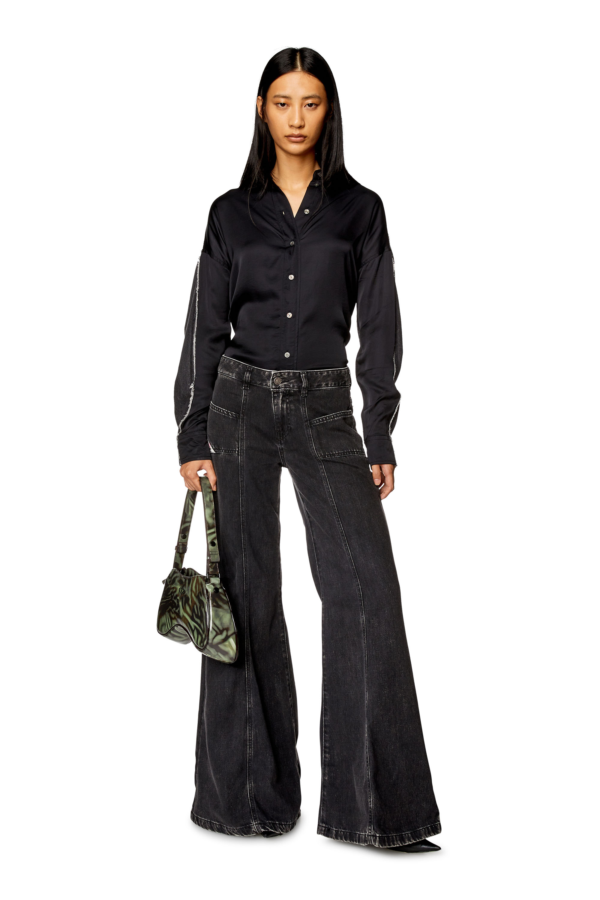 Diesel - Woman Bootcut and Flare Jeans D-Akii 068HN, Black/Dark grey - Image 1