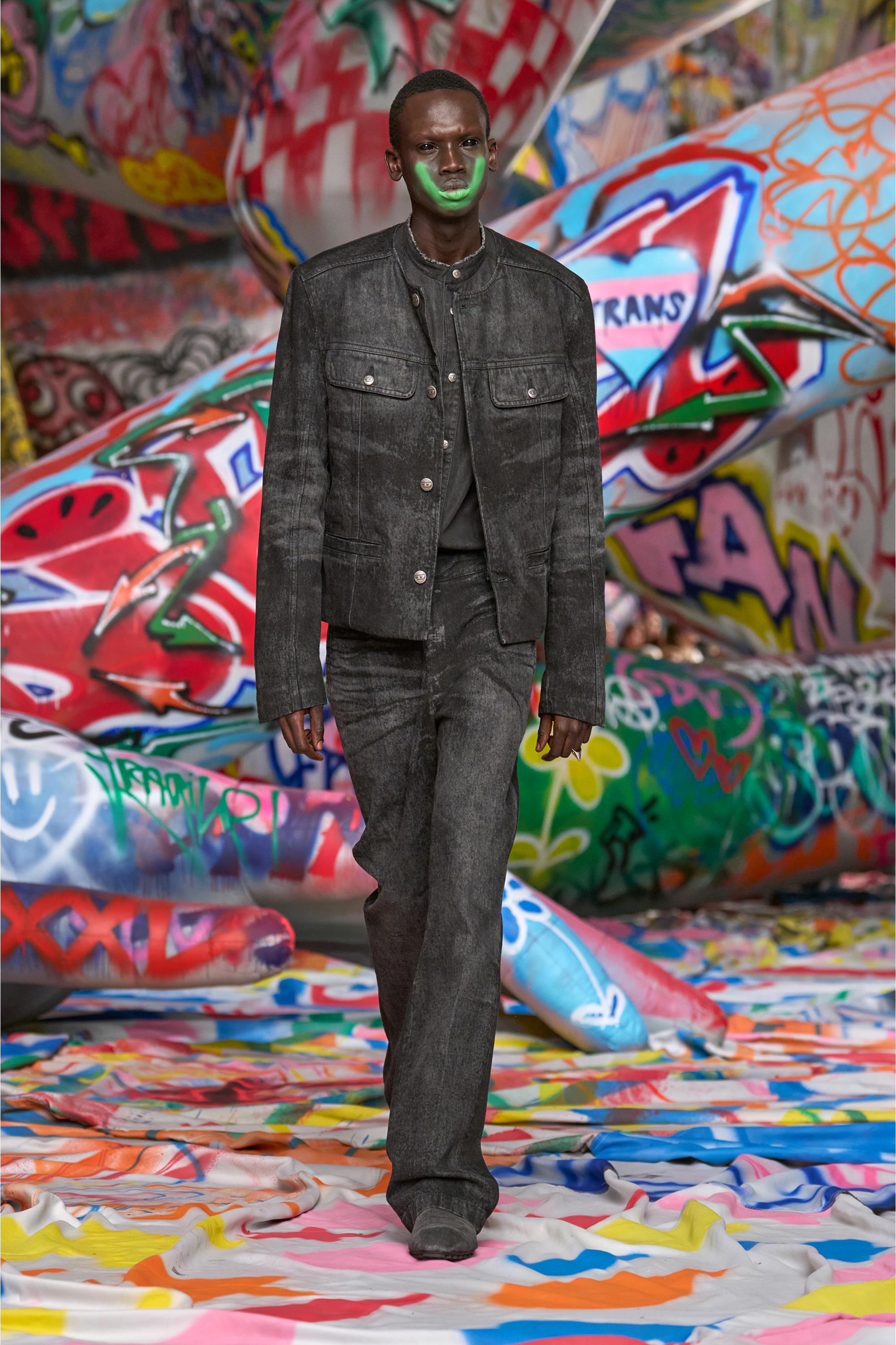 Relaxed Jeans 2001 D-Macro 007DB, Black/Dark grey Diesel - Man's Relaxed Jeans 2001 D-Macro 007DB, Black/Dark grey - 6