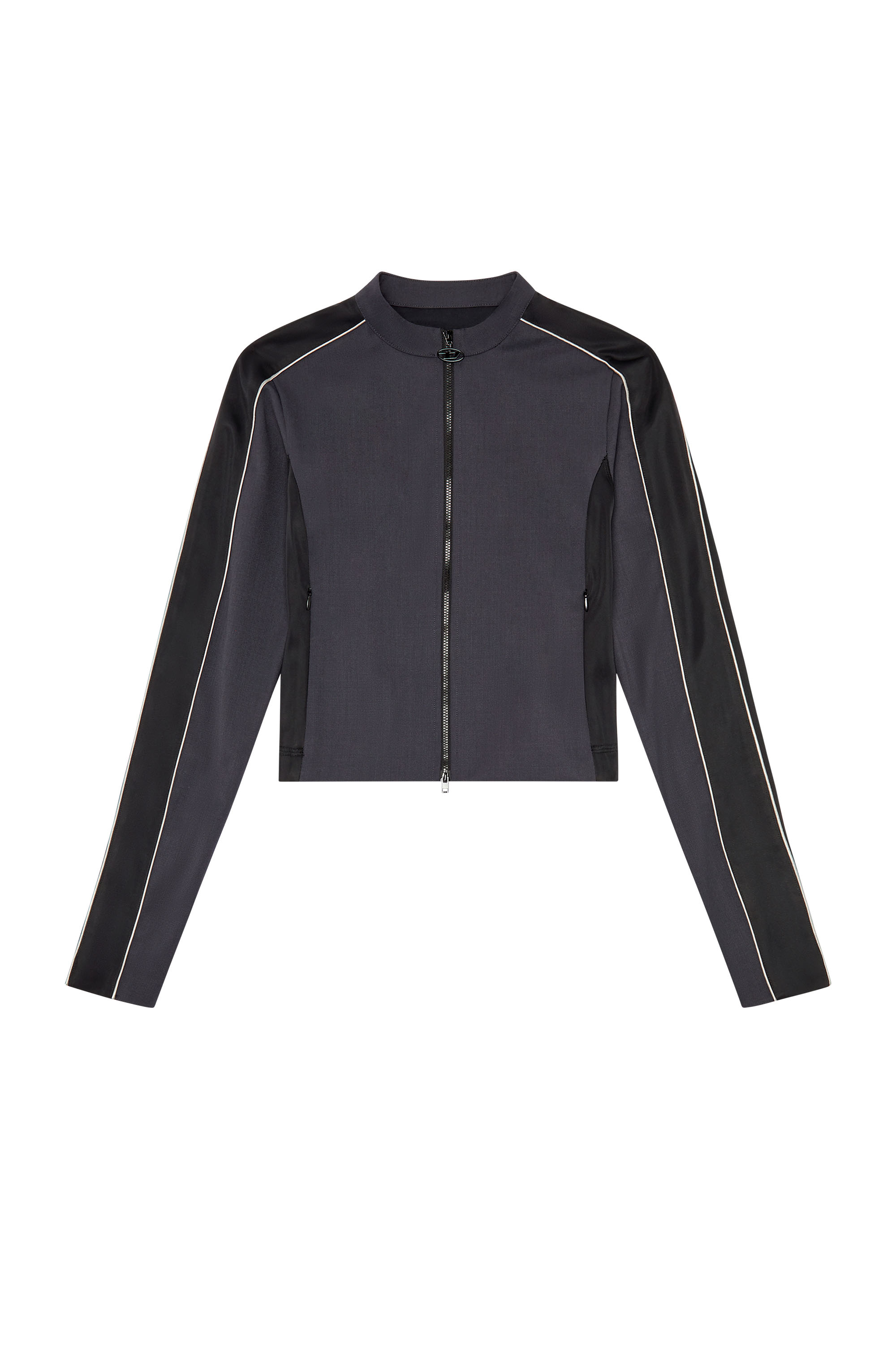 Diesel - G-FORT, Woman Racer jacket in double-knit and wool blend in Multicolor - Image 3