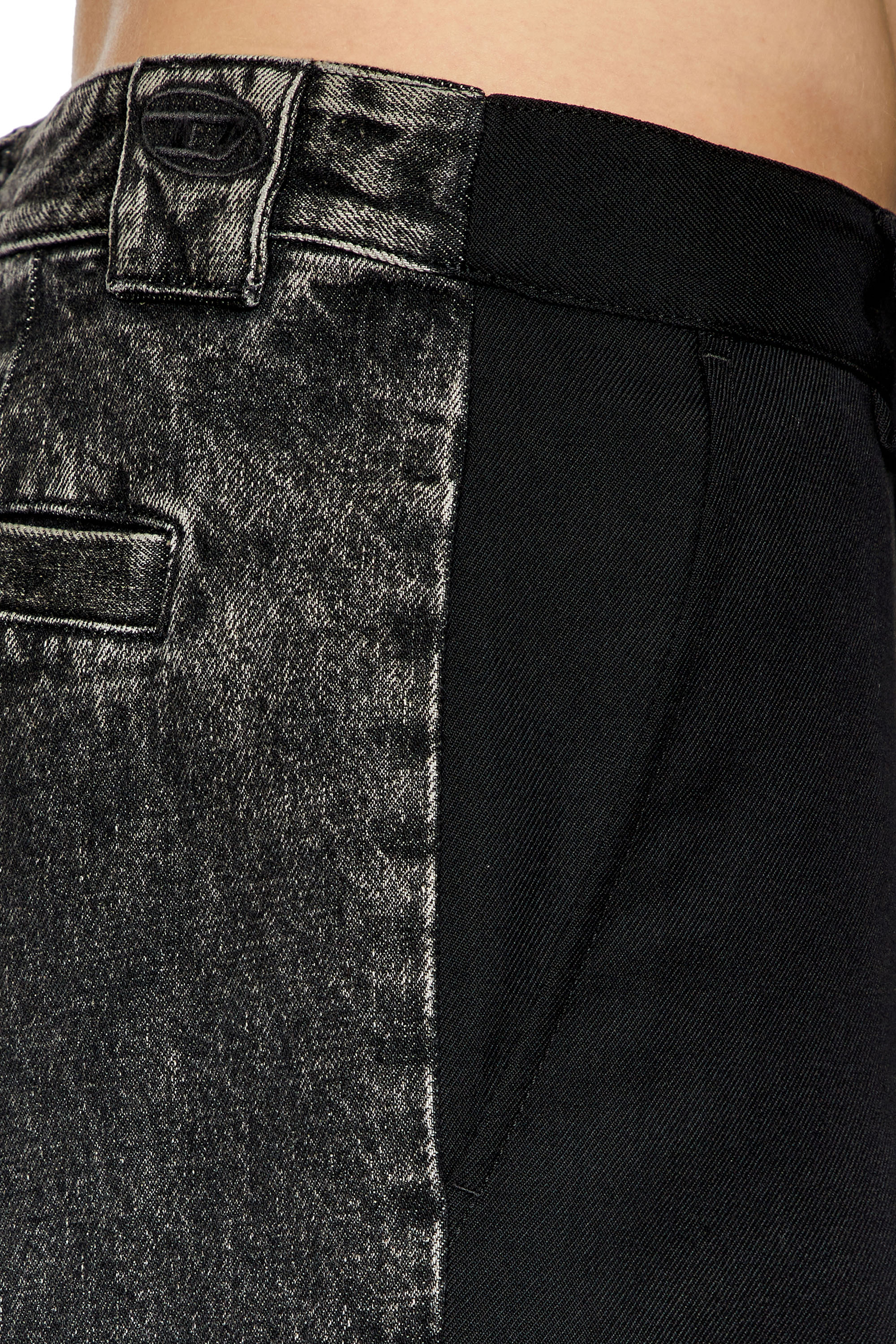 Diesel - P-WIRE-A, Man Hybrid pants in cool wool and denim in Black - Image 5
