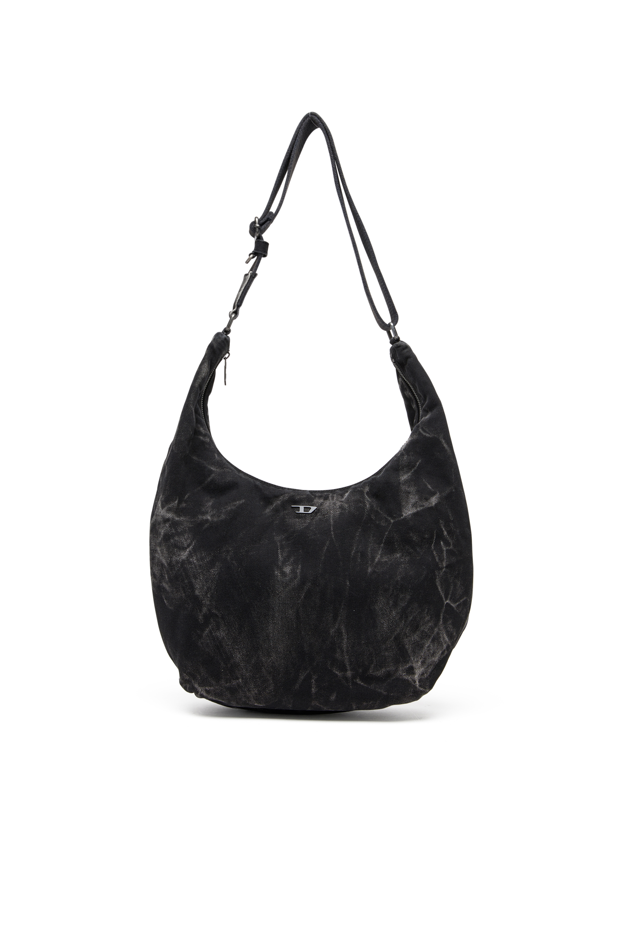 Diesel - RAVE HOBO X, Unisex's Rave - Hobo denim bag with zipper in Black - 1