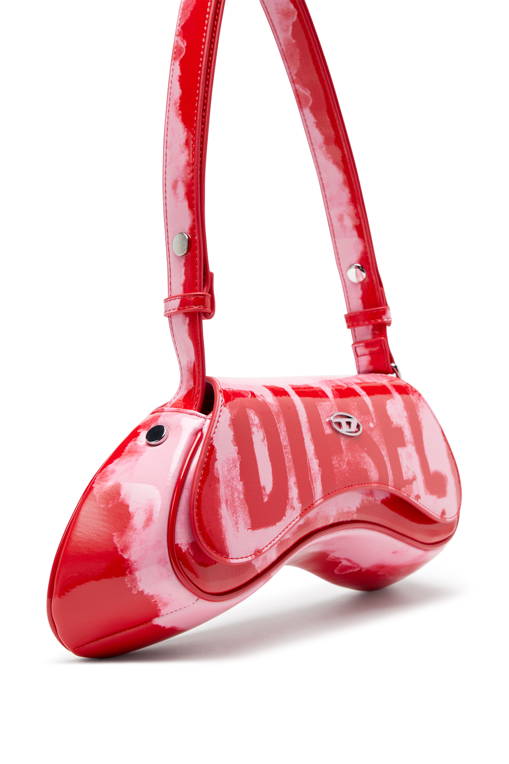 Diesel - PLAY CROSSBODY, Woman Play-Crossbody bag with bleeding logo print in Multicolor - Image 5