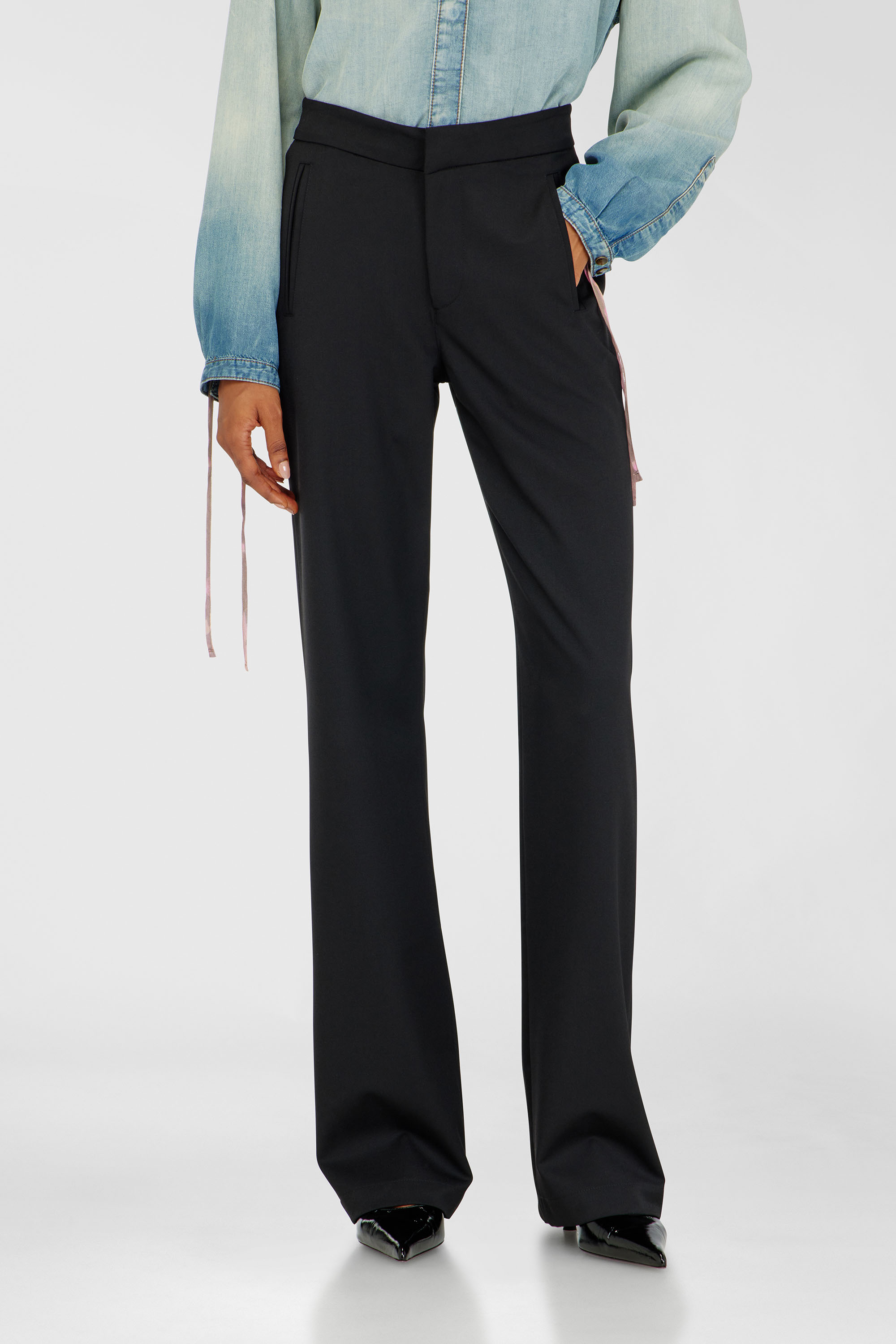 Diesel - P-ROMISE-S3, Woman's Pants in cool wool in Black - 1