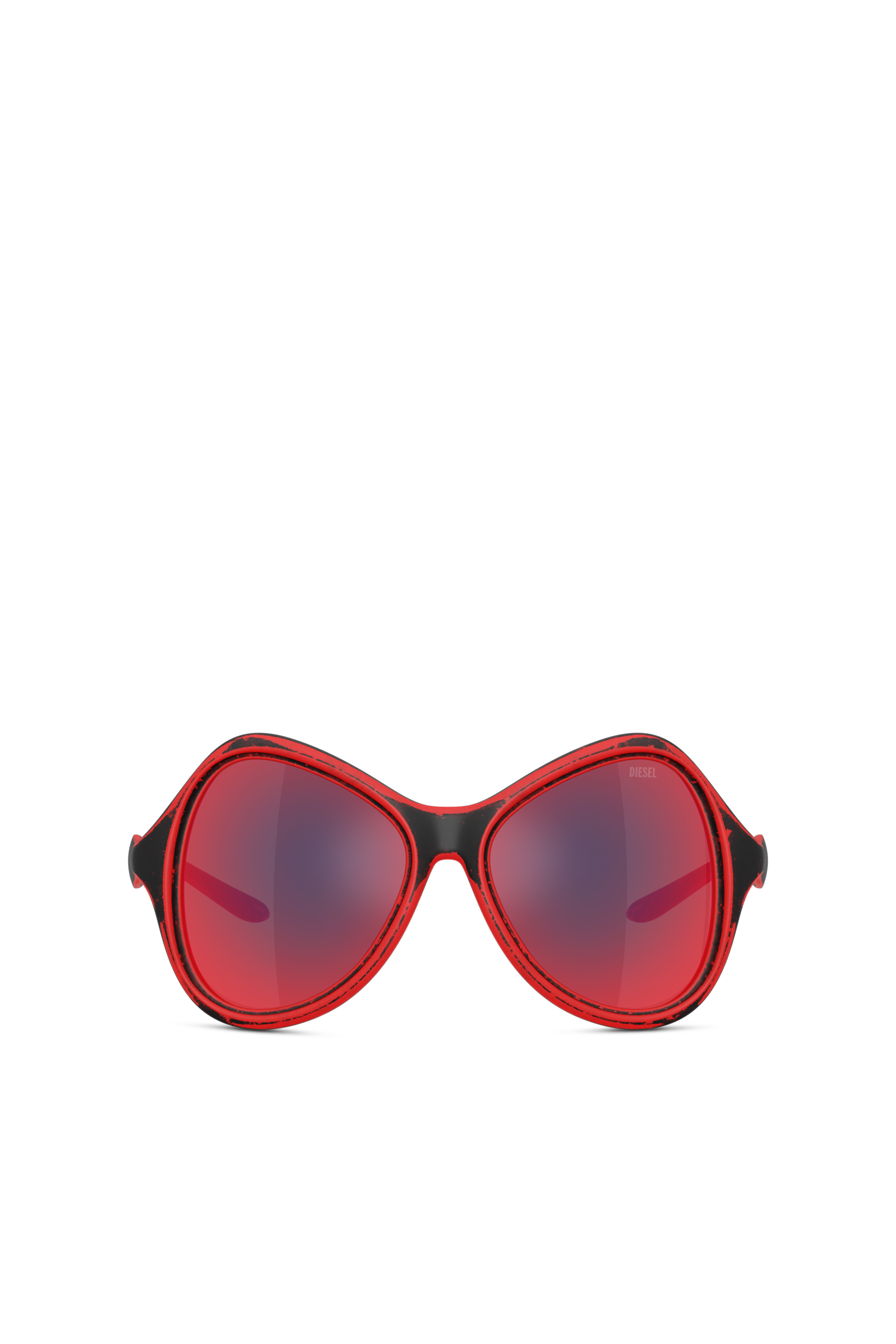 Diesel - 0DL3010U, Unisex's Cat-eye style sunglasses in Black/Red - 2