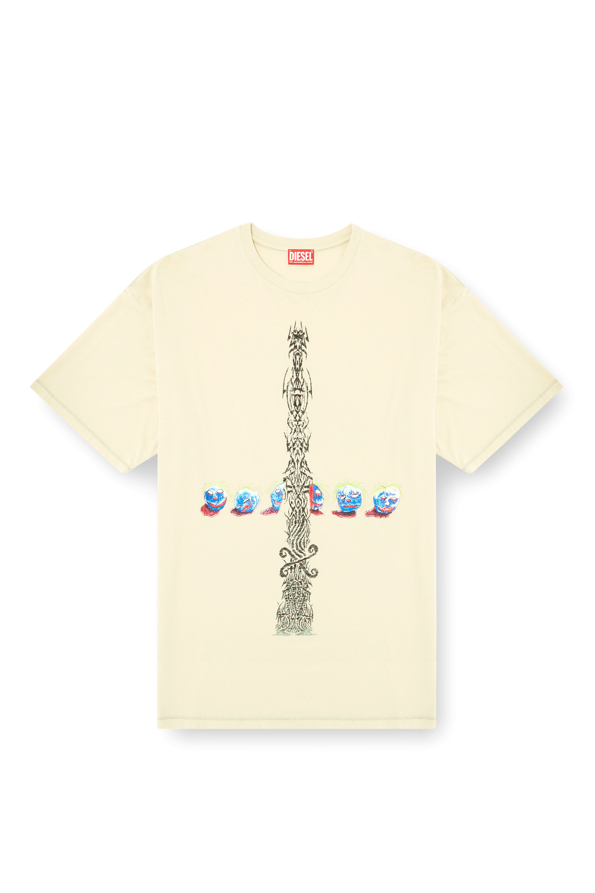 Diesel - T-BOXT-R4, Man's Acid-wash T-shirt with printed graphics in White - 3