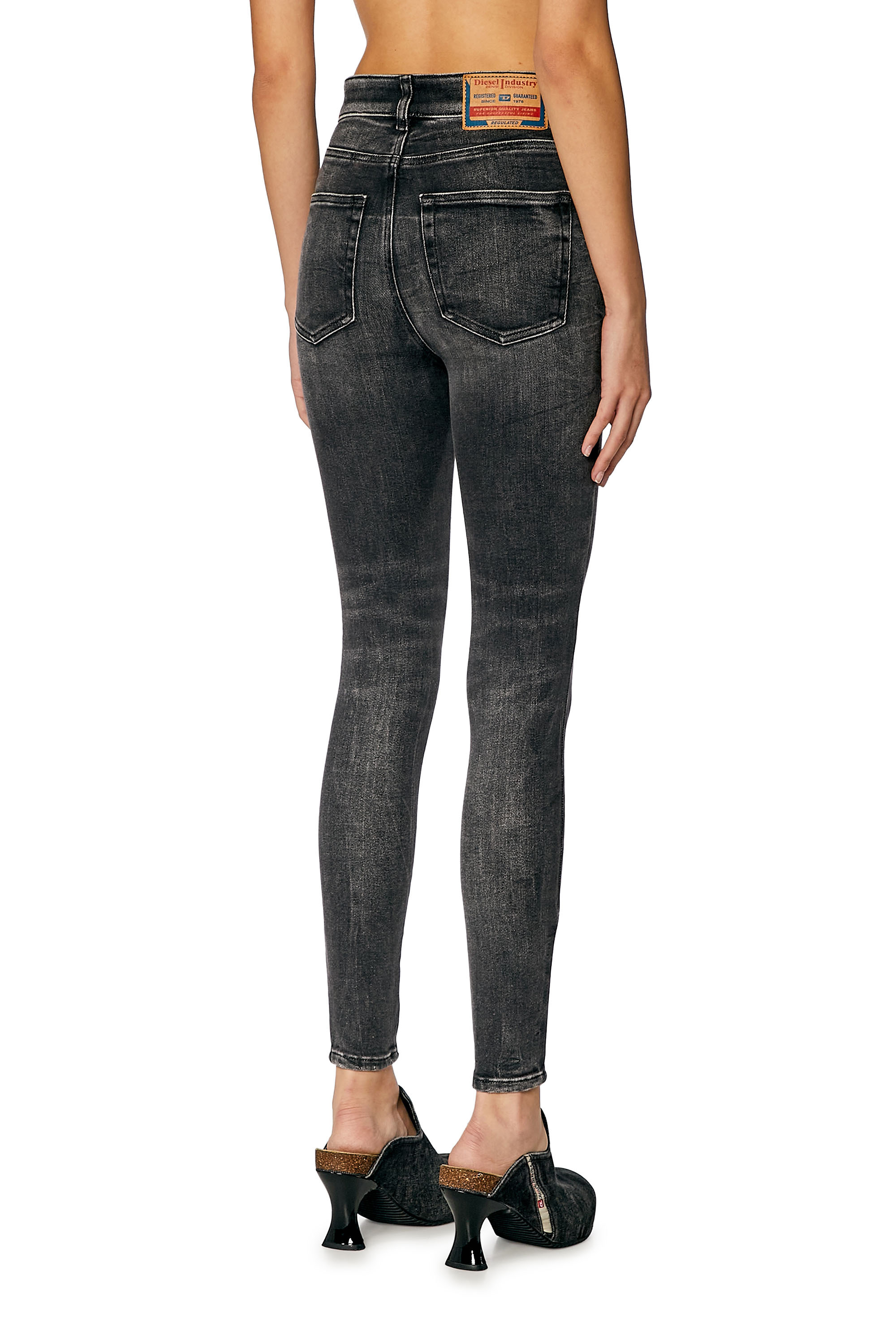 Diesel - Woman Super skinny Jeans 1984 Slandy-High 09H87, Black/Dark grey - Image 3