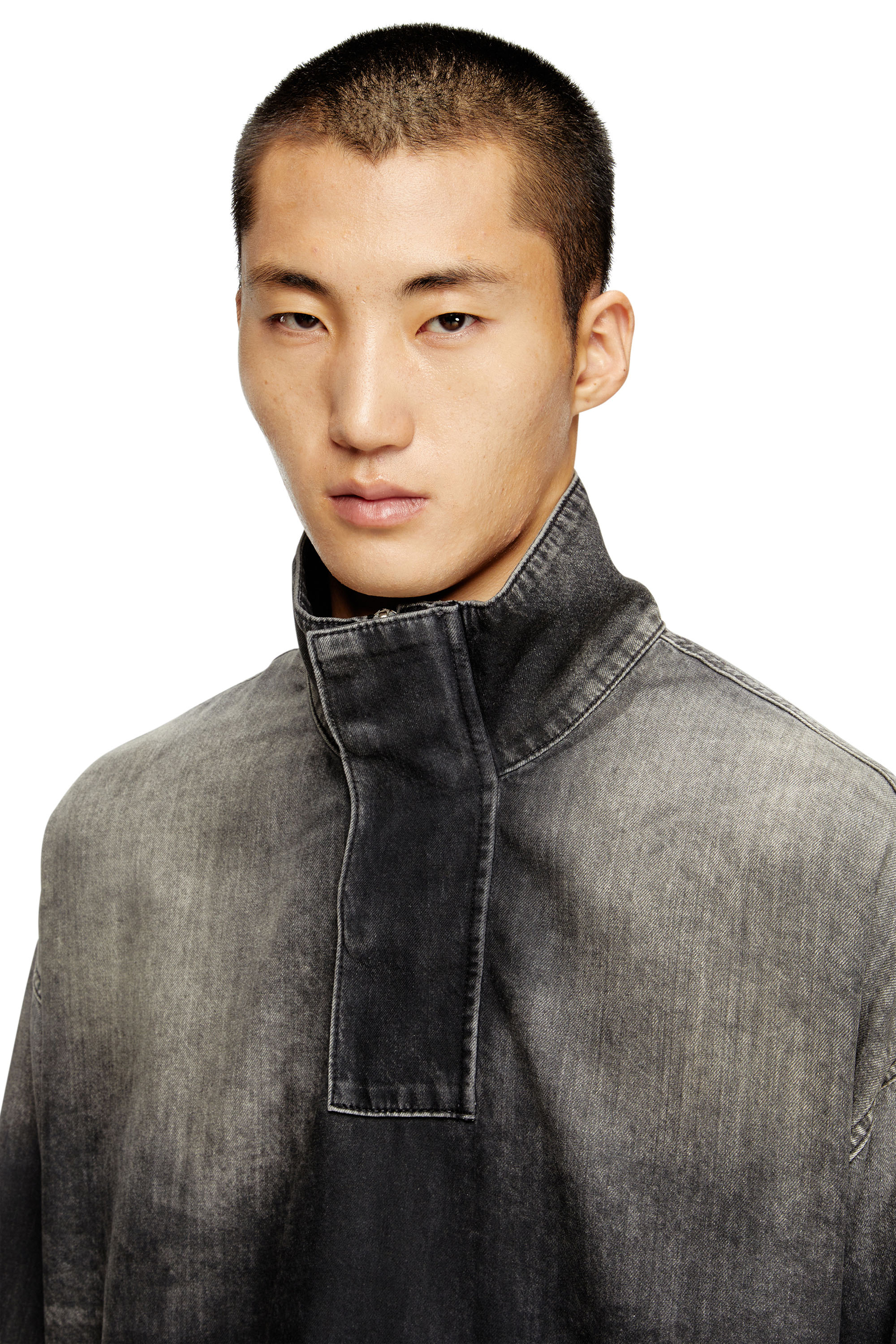 Diesel - D-FLOW-S3, Unisex's Denim top with mock neck in Black - 5