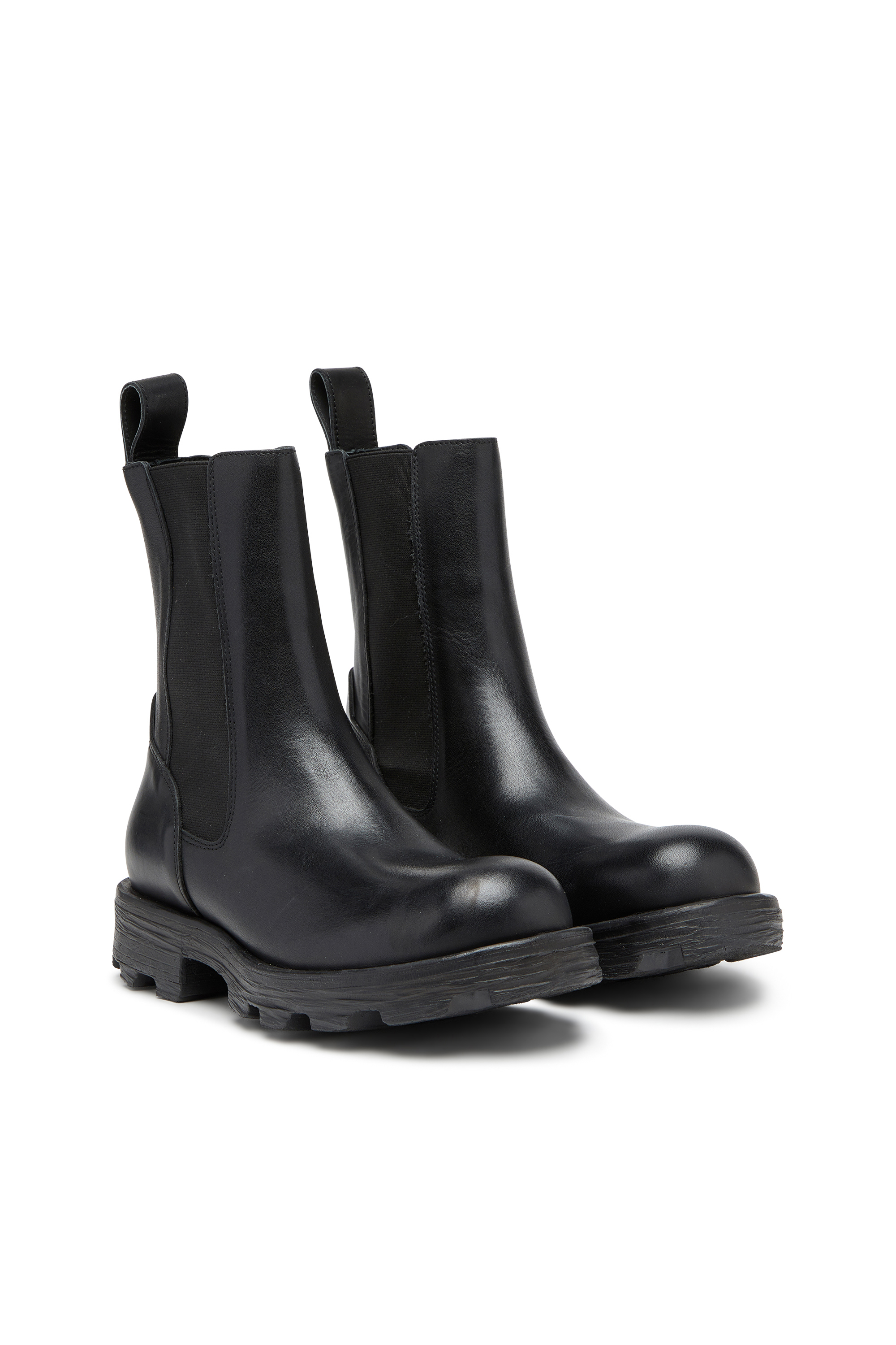 Diesel - D-HAMMER CH W, Woman D-Hammer-Leather boots with lug sole in Black - Image 2