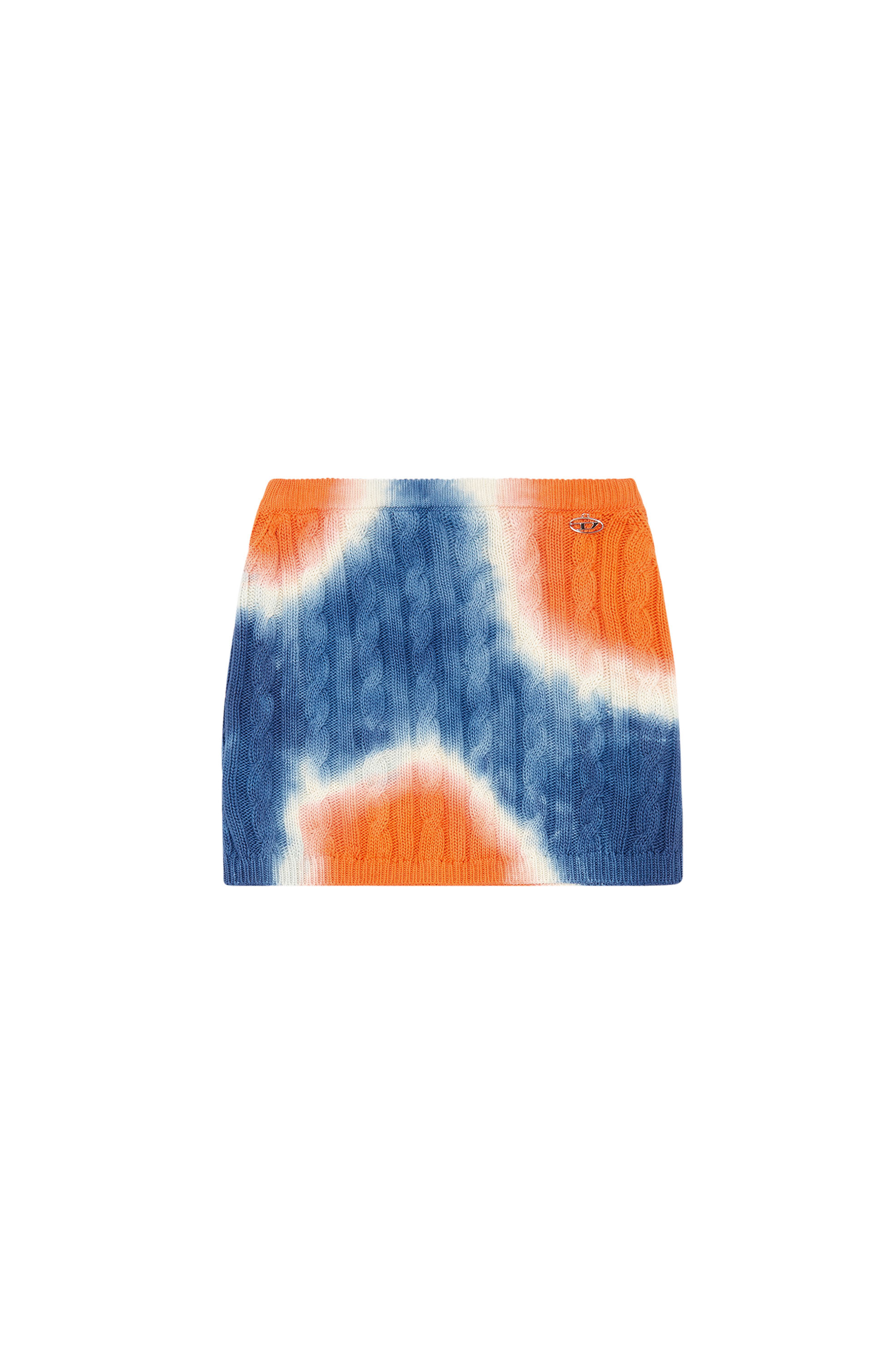 Diesel - M-JAMI, Woman Tie-dye mini skirt in cable-knit cotton in Multicolor - Image 3