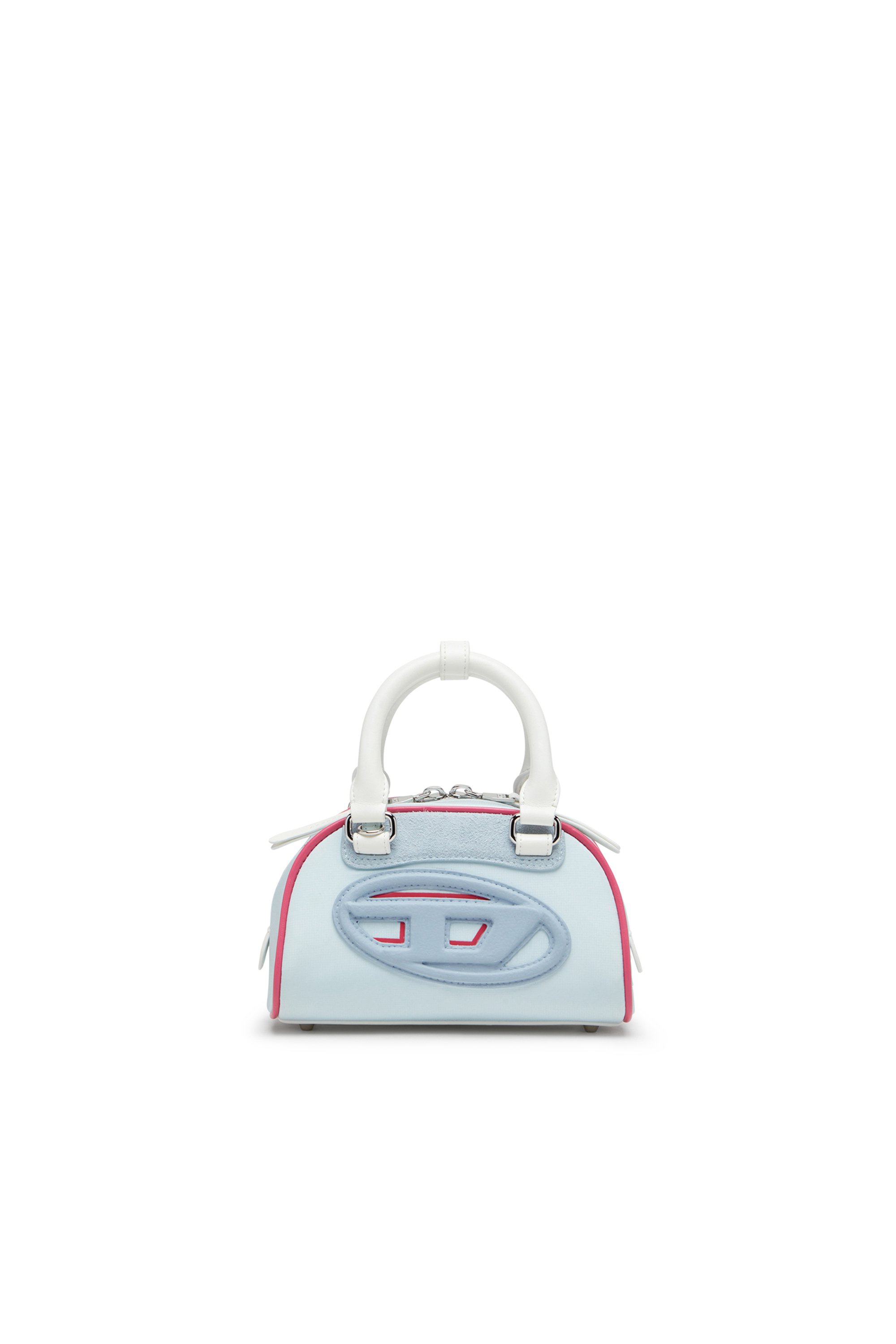 Diesel - 1DR DOME CROSSBODY, Woman's 1DR Dome-Colour-block mini bowling bag in Light Blue - 2