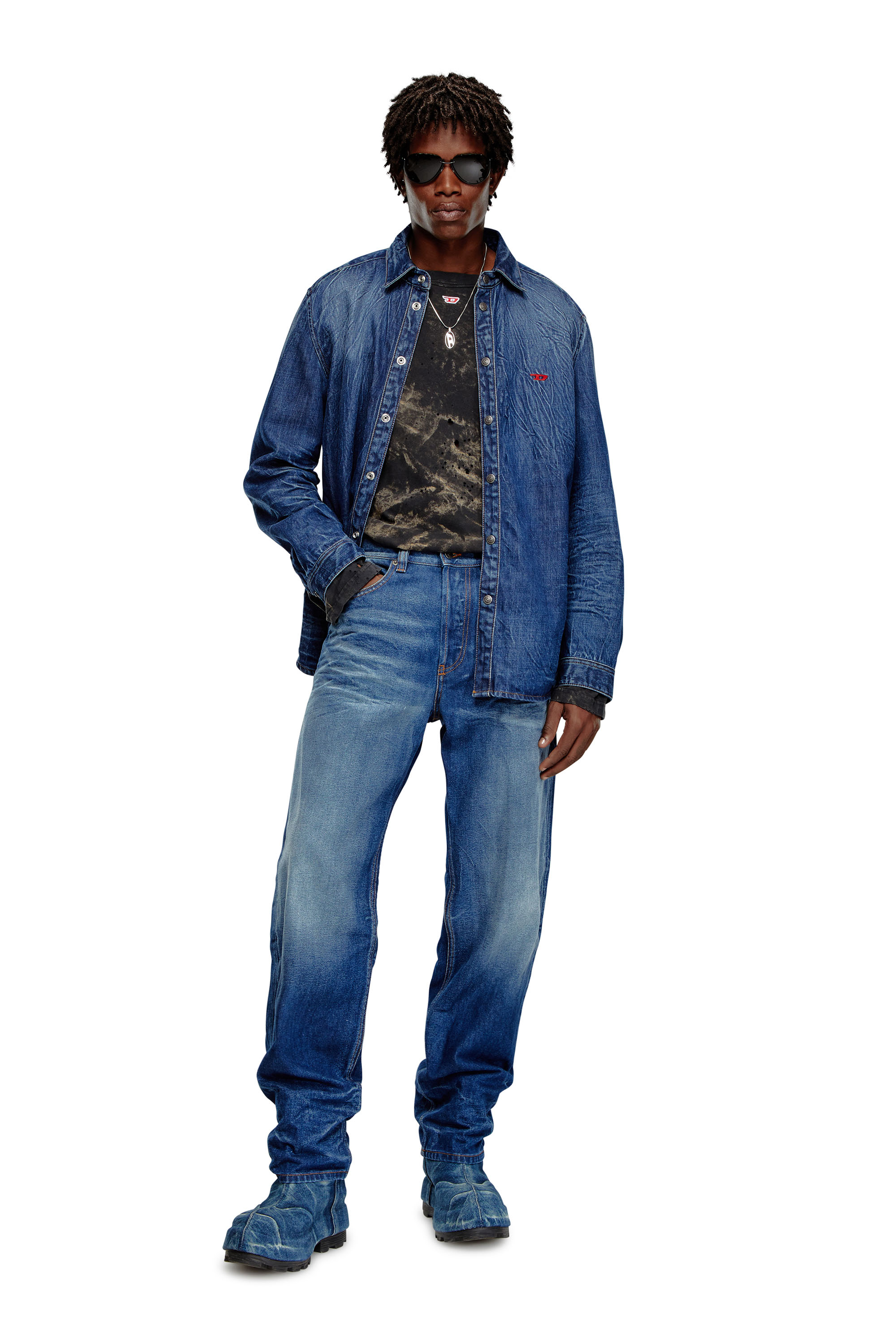 Diesel - Man Straight Jeans 2010 D-Macs 09I46, Medium blue - Image 1