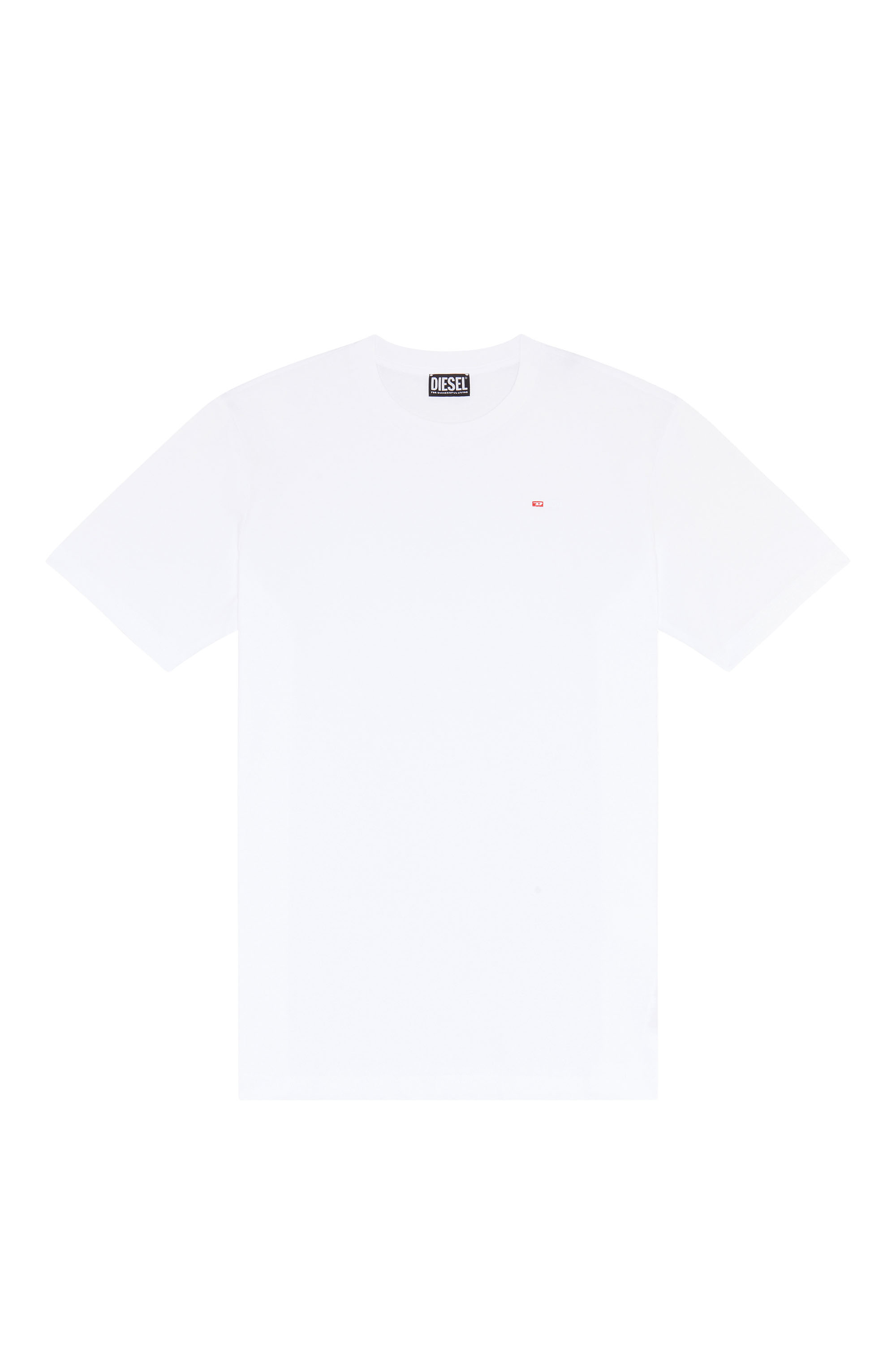 Diesel - T-JUST-MICRODIV, Man T-shirt with micro-embroidered logo in White - Image 3