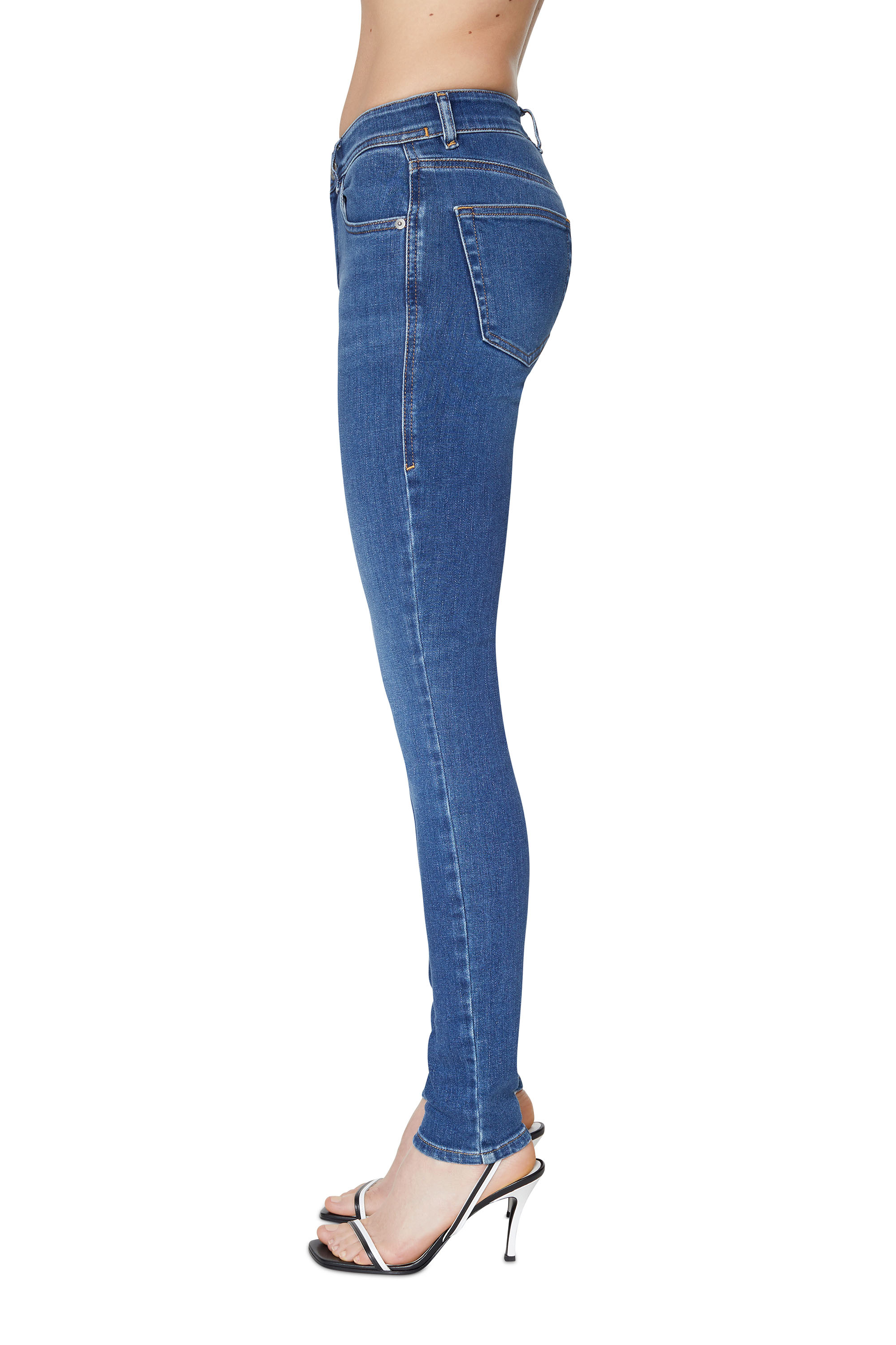 Diesel - Super skinny Jeans 2017 Slandy 09C21, Woman's Super skinny Jeans - 2017 Slandy in Medium blue - 4