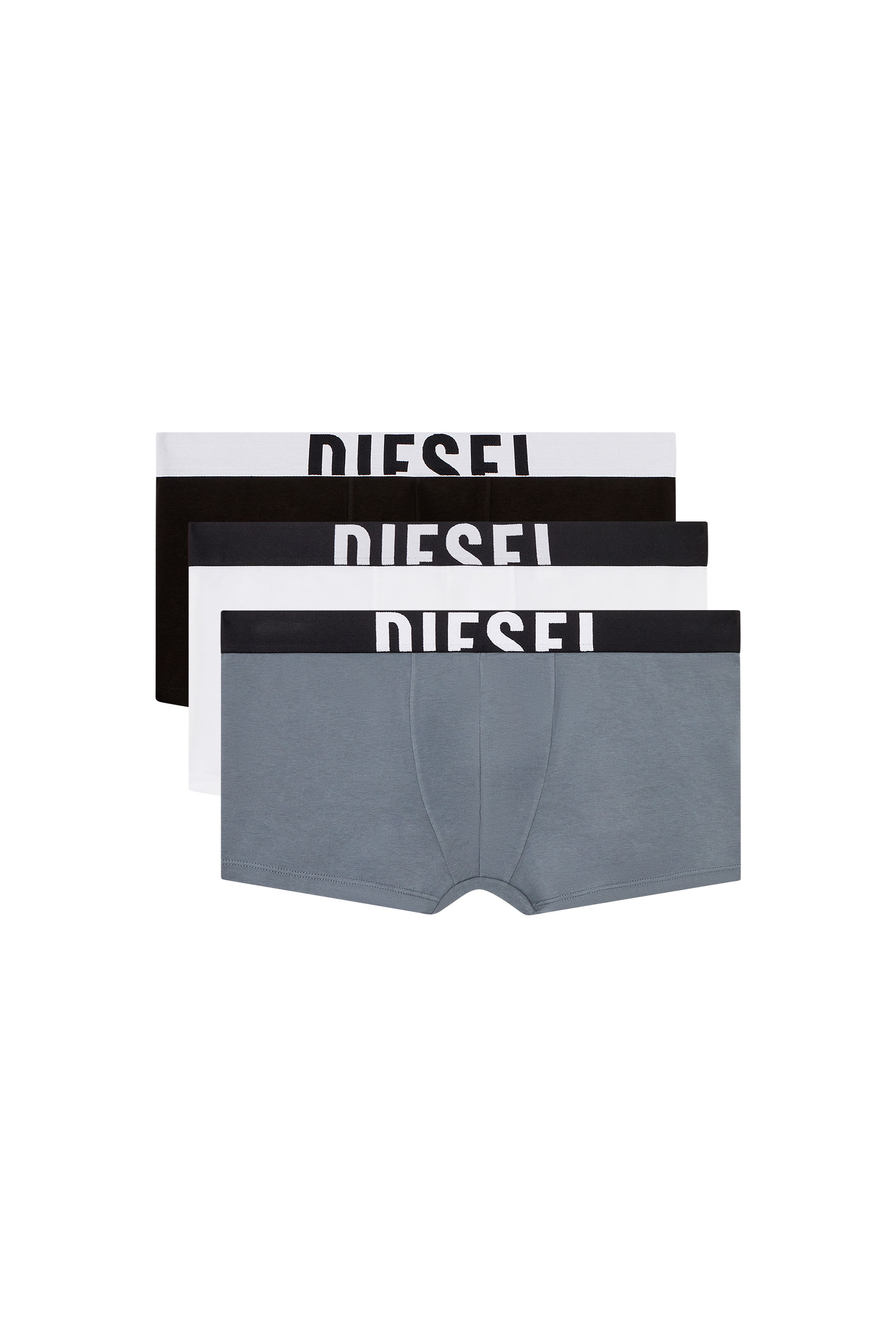 Diesel - DAMIEN-D-POP-3PACK-40, Man's Three-pack boxer briefs in stretch cotton in Grey/Black - 2