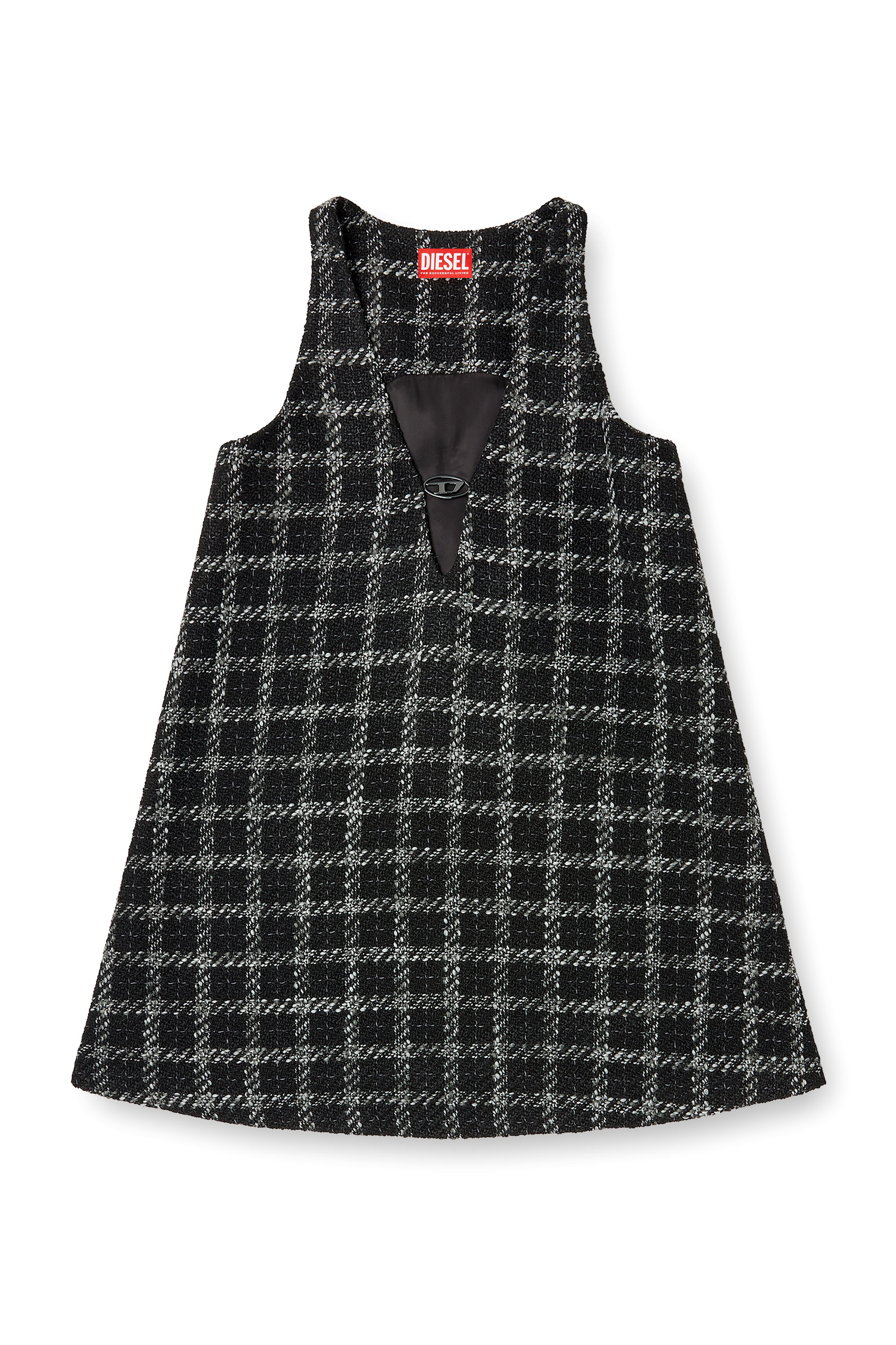 Diesel - D-GIADA, Woman's Bouclé dress with checked pattern in null - 3