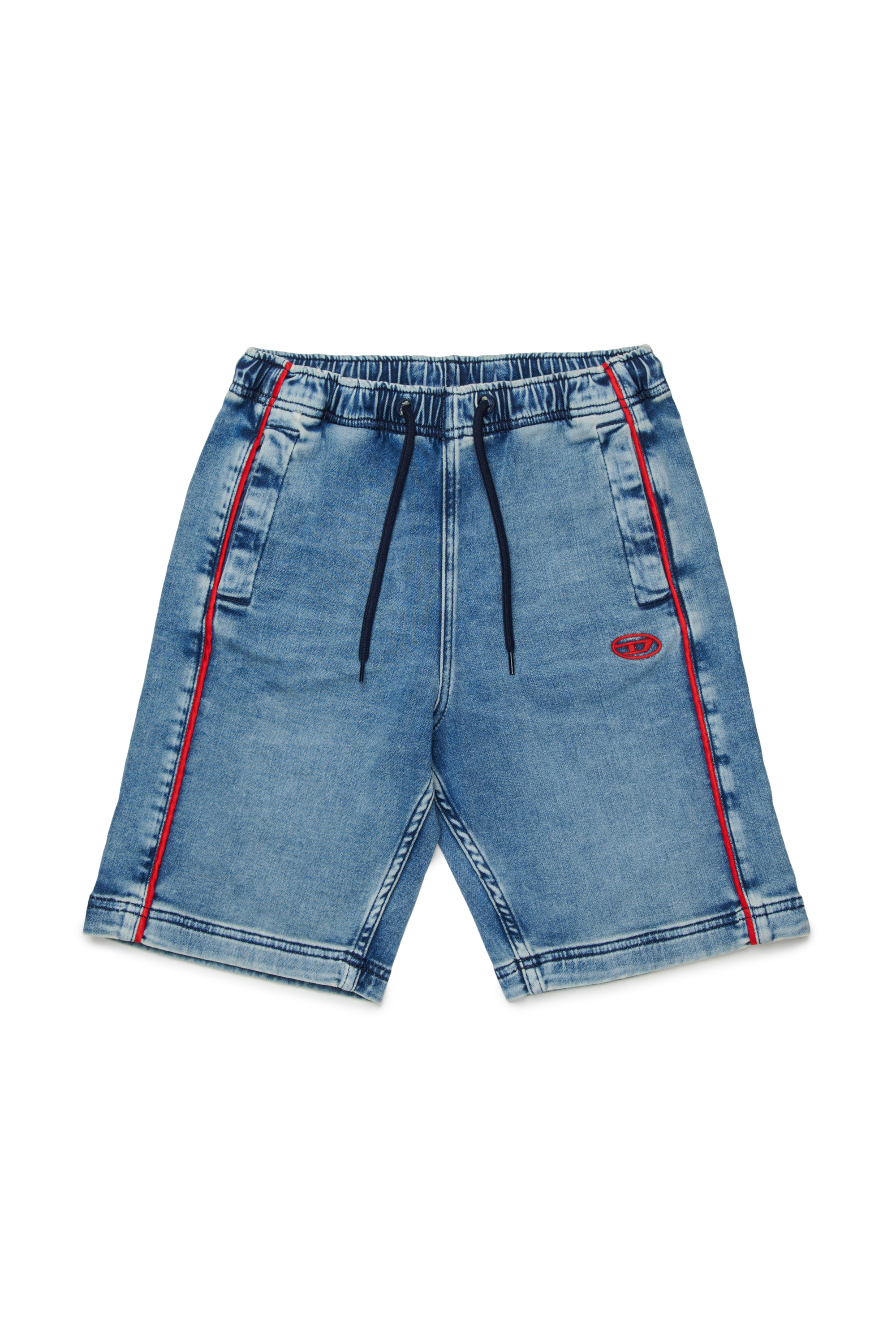 Diesel - D-AXOR-SHORT-J JJJ, Man's Denim shorts with contrast piping in Medium blue - 1