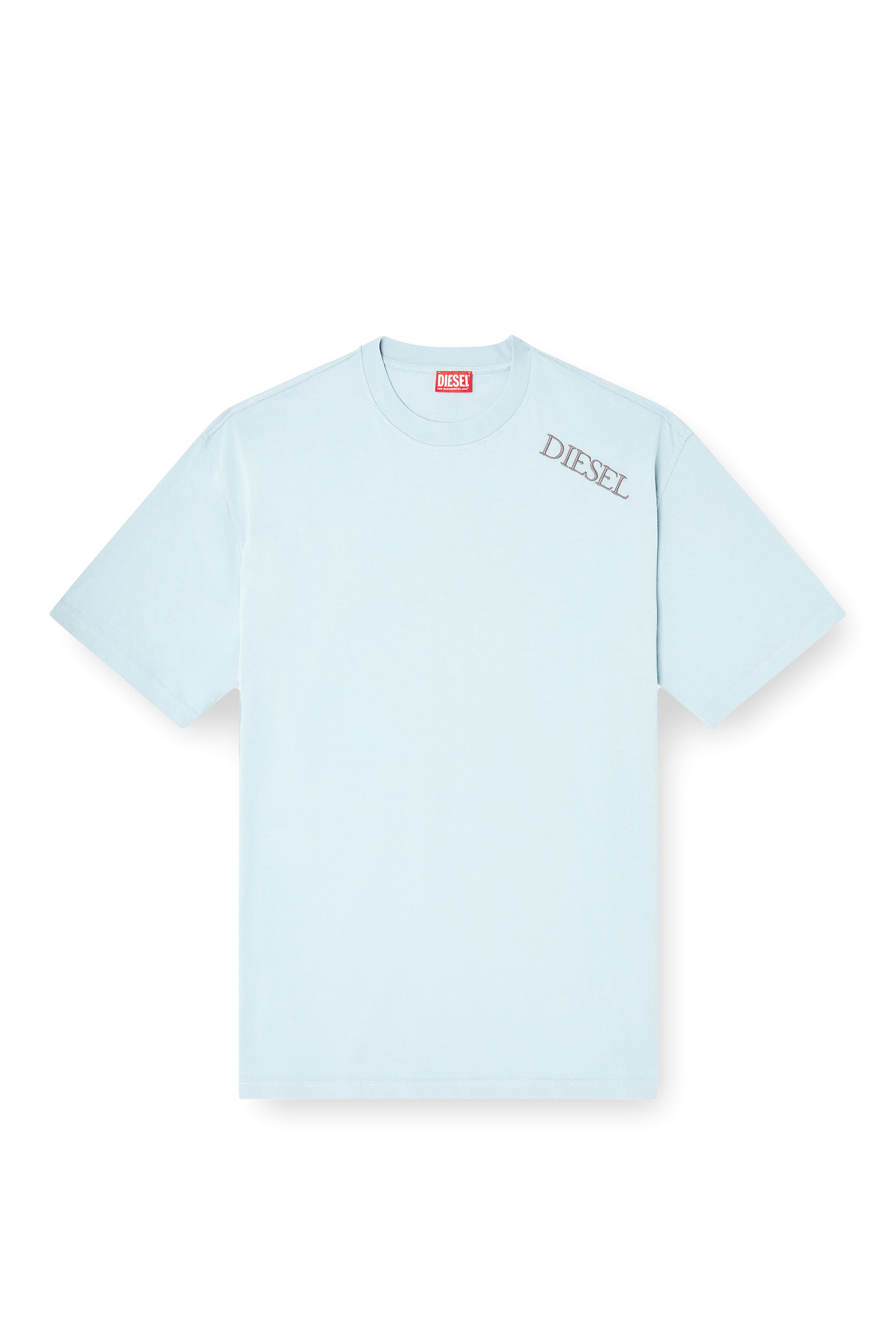 Diesel - T-BOGGY-T5, Man's Loose fit t-shirt with graphic print and logo in Light Blue - 2