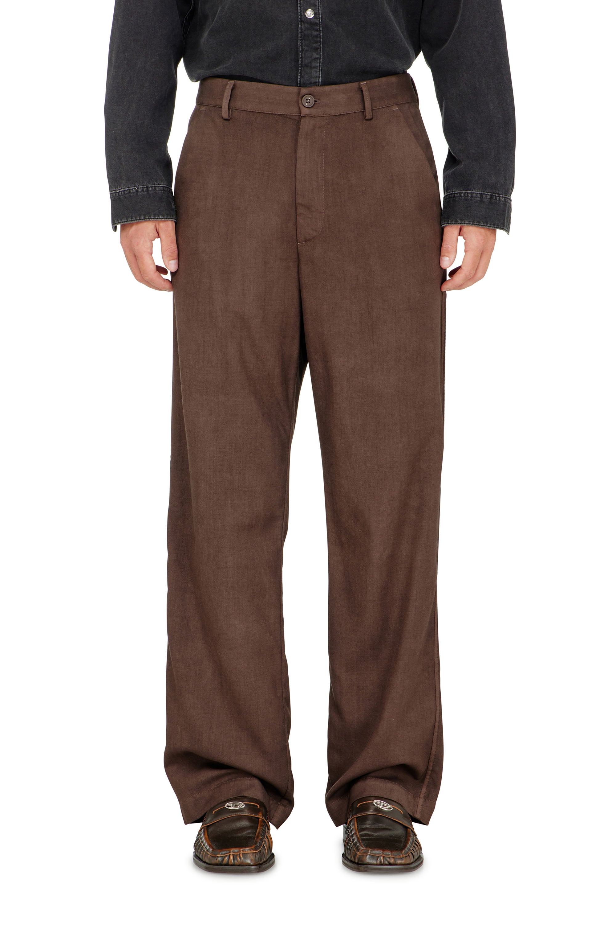 Diesel - P-HANT-CHINO-AECB, Man's Chino pants in light stretch wool in Brown - 2