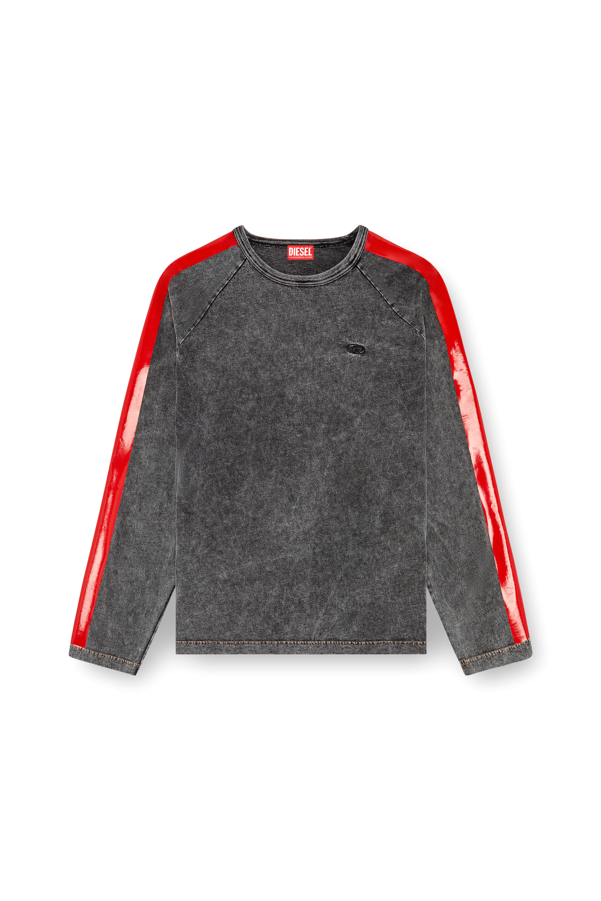 Diesel - T-REDROXT, Man Long-sleeve T-shirt with glossy bands in Black - Image 3