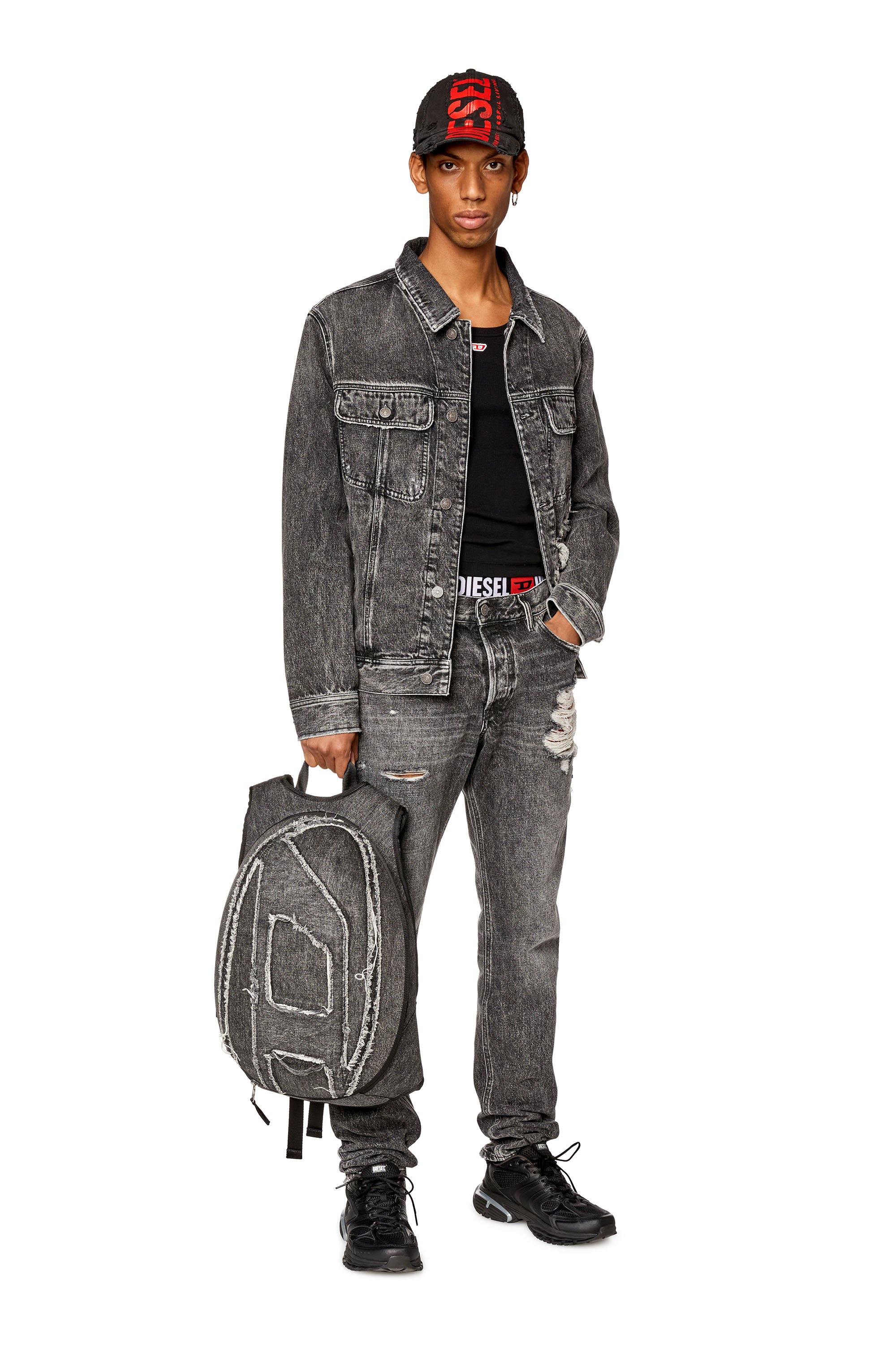 Diesel - Straight Jeans 1995 D-Sark 007S1, Black/Dark grey - Image 4