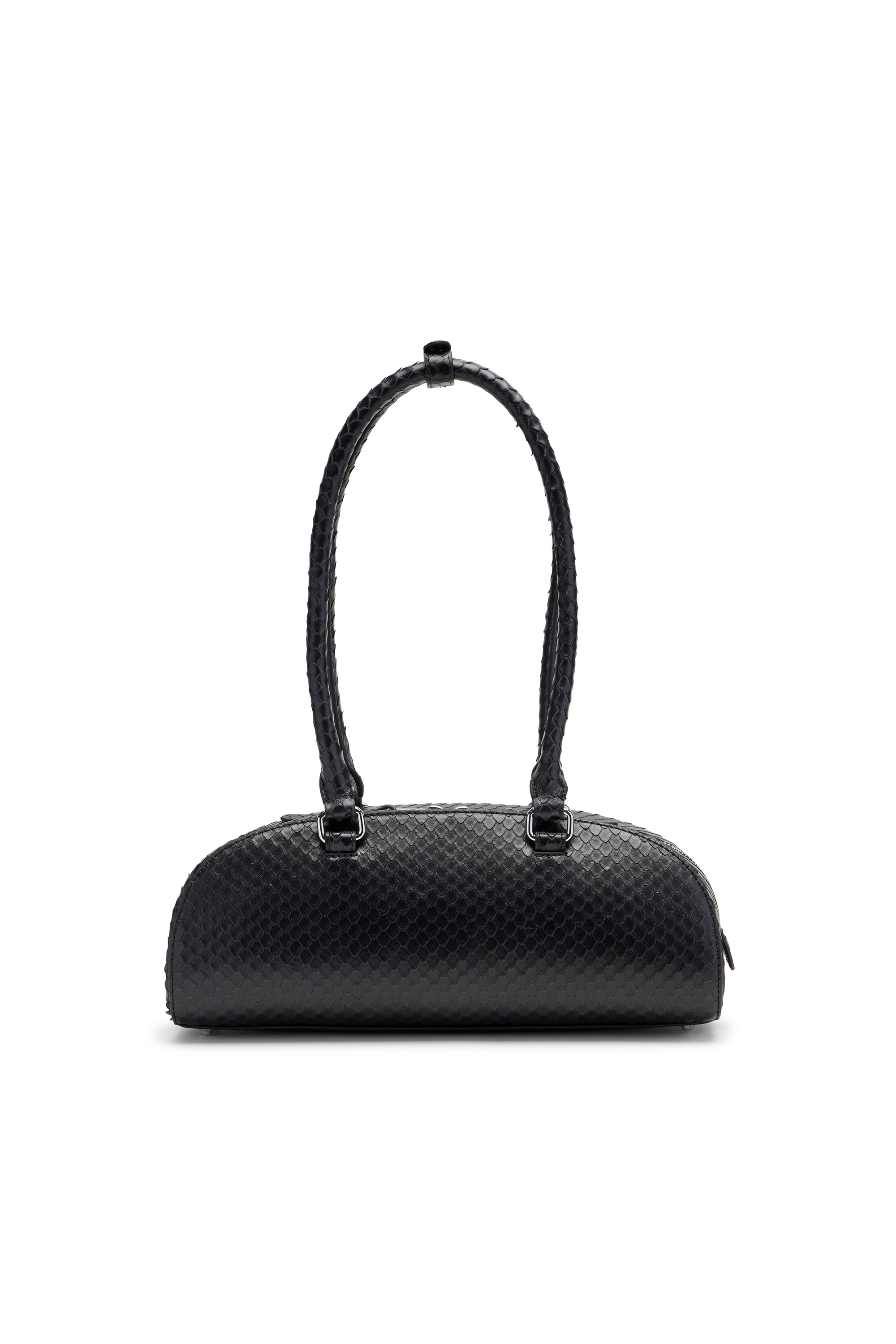 Diesel - 1DR DOME SHOULDER EW, Woman's 1DR Dome-Elongated bowling bag in textured leather in Black - 3