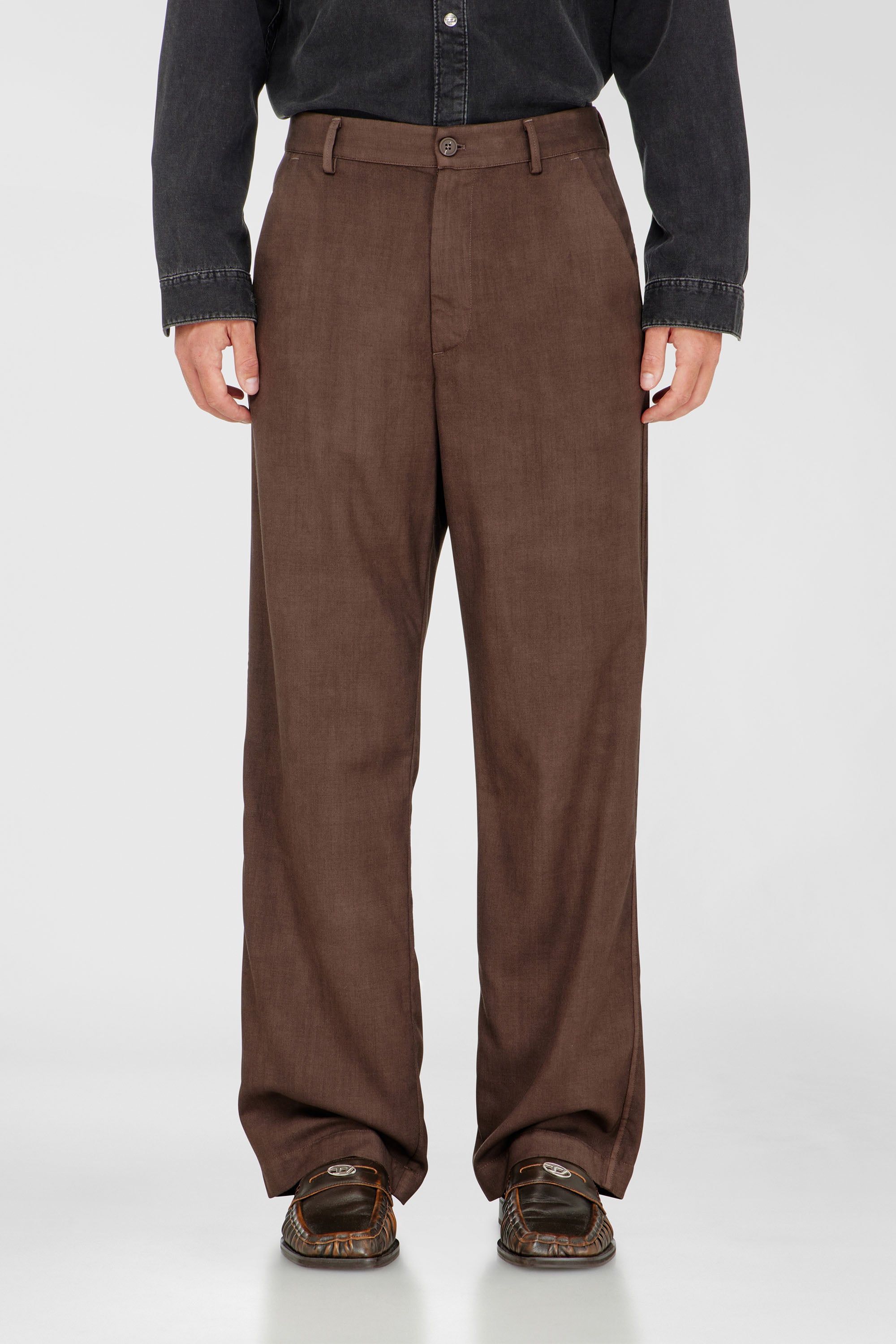 Diesel - P-HANT-CHINO-AECB, Man's Chino pants in light stretch wool in Brown - 1
